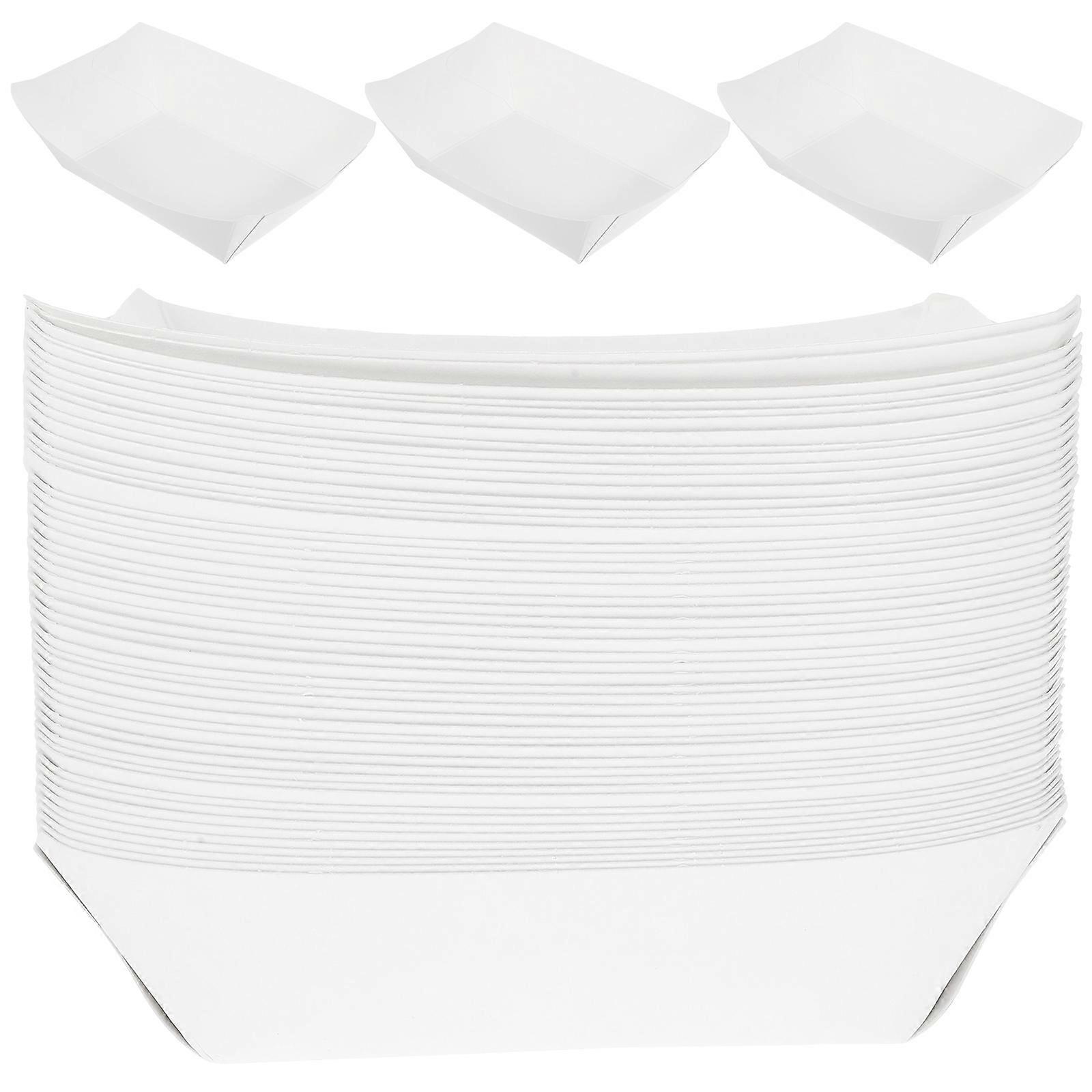 White Paper Food Boats for Storage Safe Healthy Portable Design Suitable for Home Parties 50 Pieces