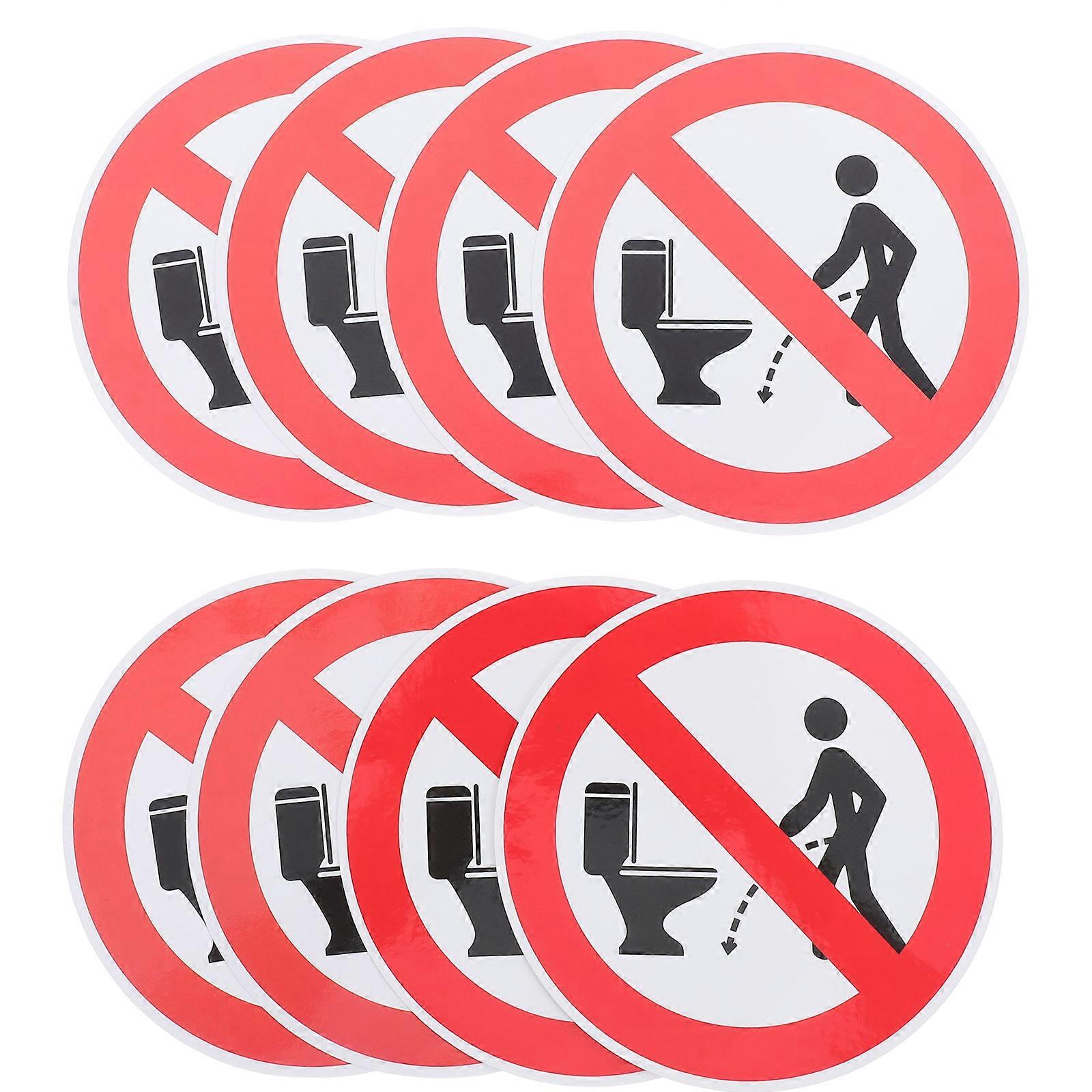 Toilet Signs For Door Pee Sticker Prevent Improper Urination Waterproof PVC Material For Offices 8Pcs