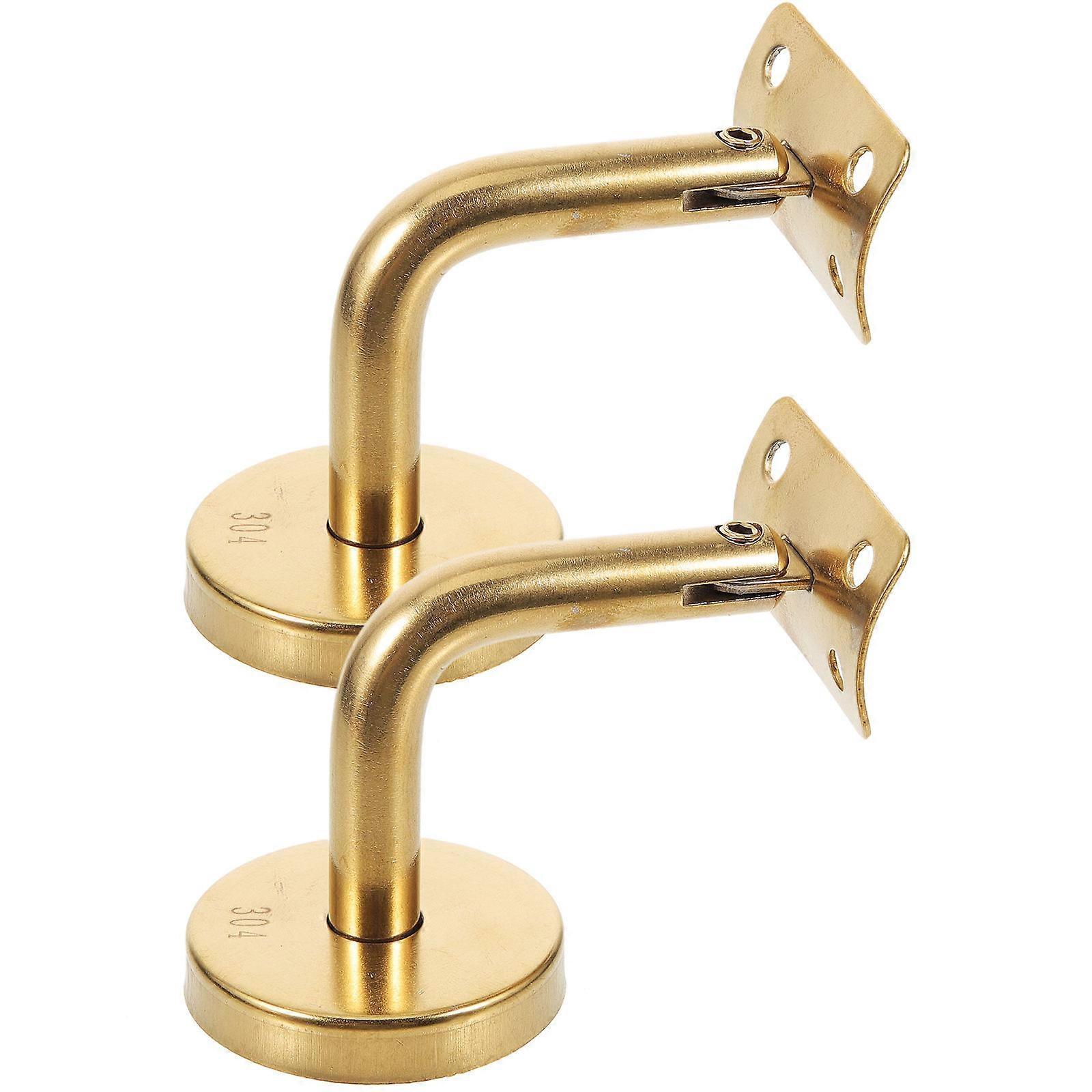 Stainless Steel Handrail Bracket for Home Use Golden Color Durable and Rust Resistant 2 pcs