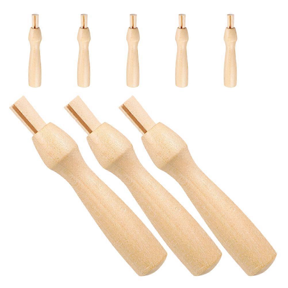 Wooden Handles for Felting Needles Universal Design Ergonomic Beige Wood Replacement Handles for Craft Tools