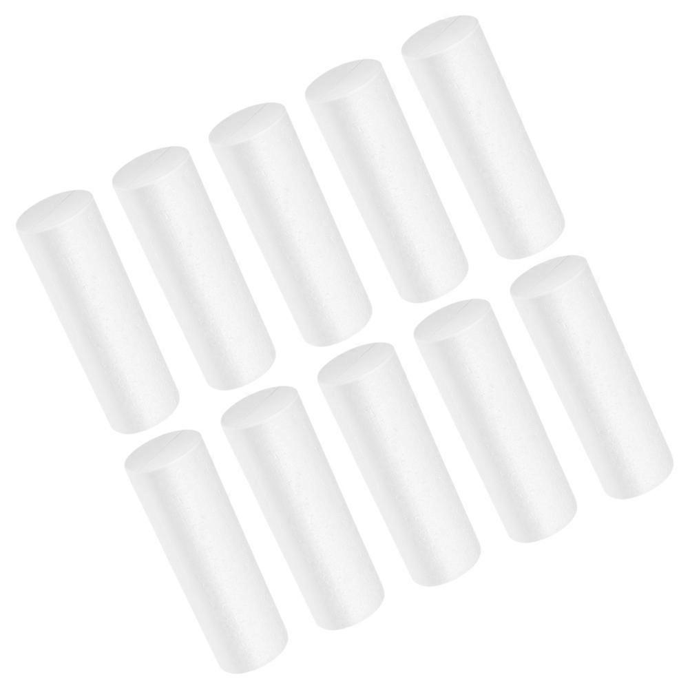 Diy Craft Foam Cylinders For Creative Users Hobbyists White 10.00X4.00X4.00CM 10Pcs
