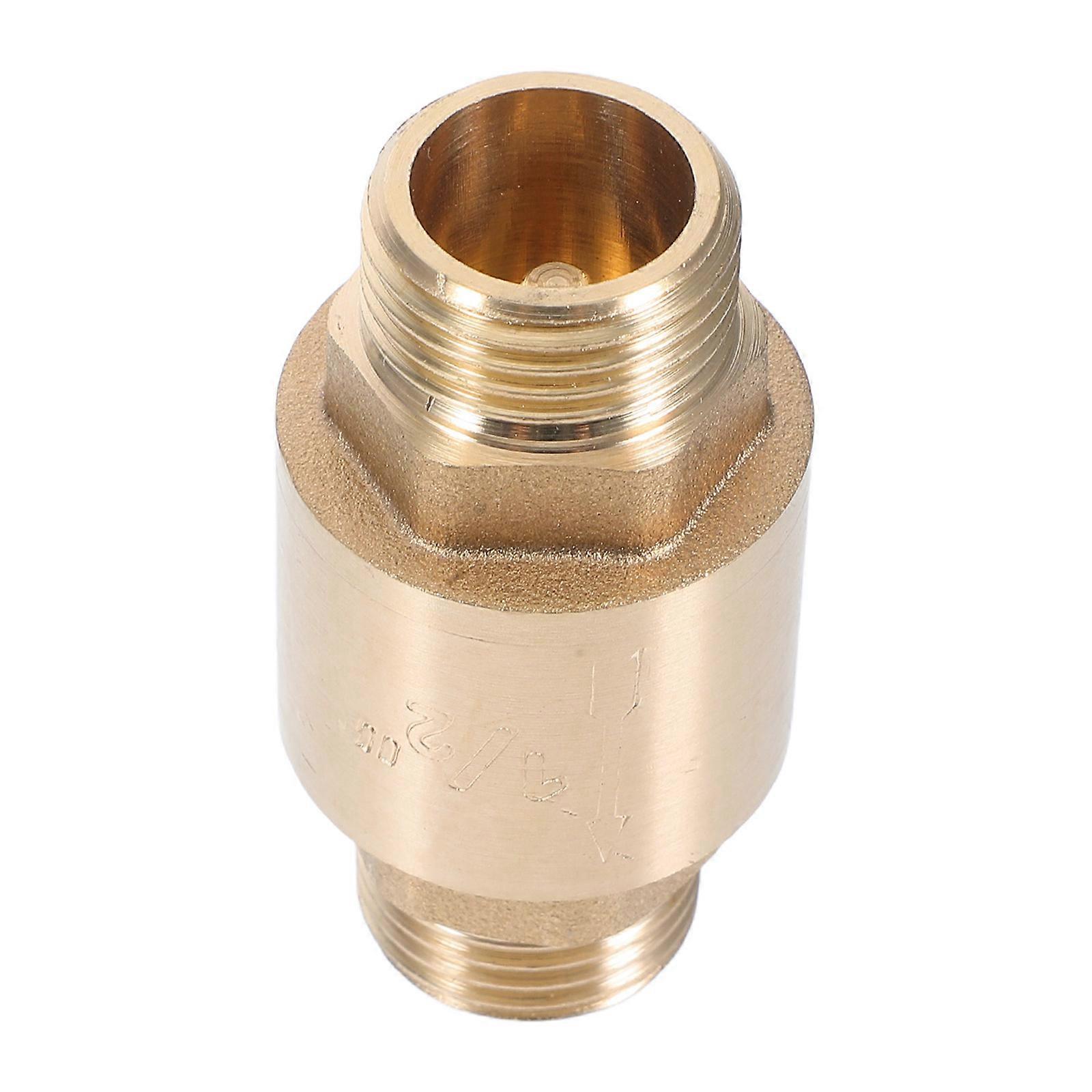 Valve with Dual External Threads Prevents Backflow for Home Use 1/2 Inch Golden