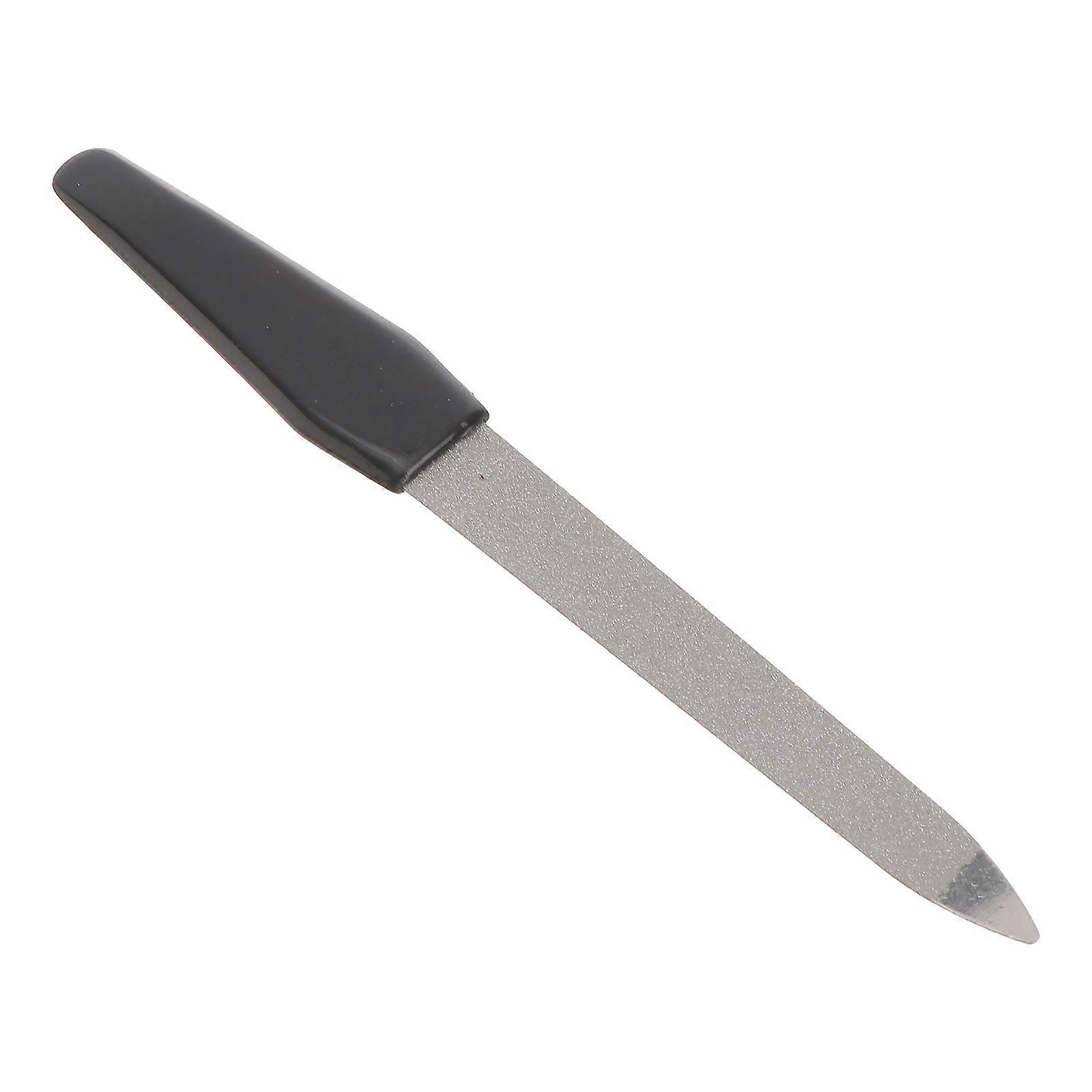 Stainless Steel Nail File and Buffer with Smooth Handle for Comfortable Grip Multi Colors Safe for Salon Use 6.5 inches