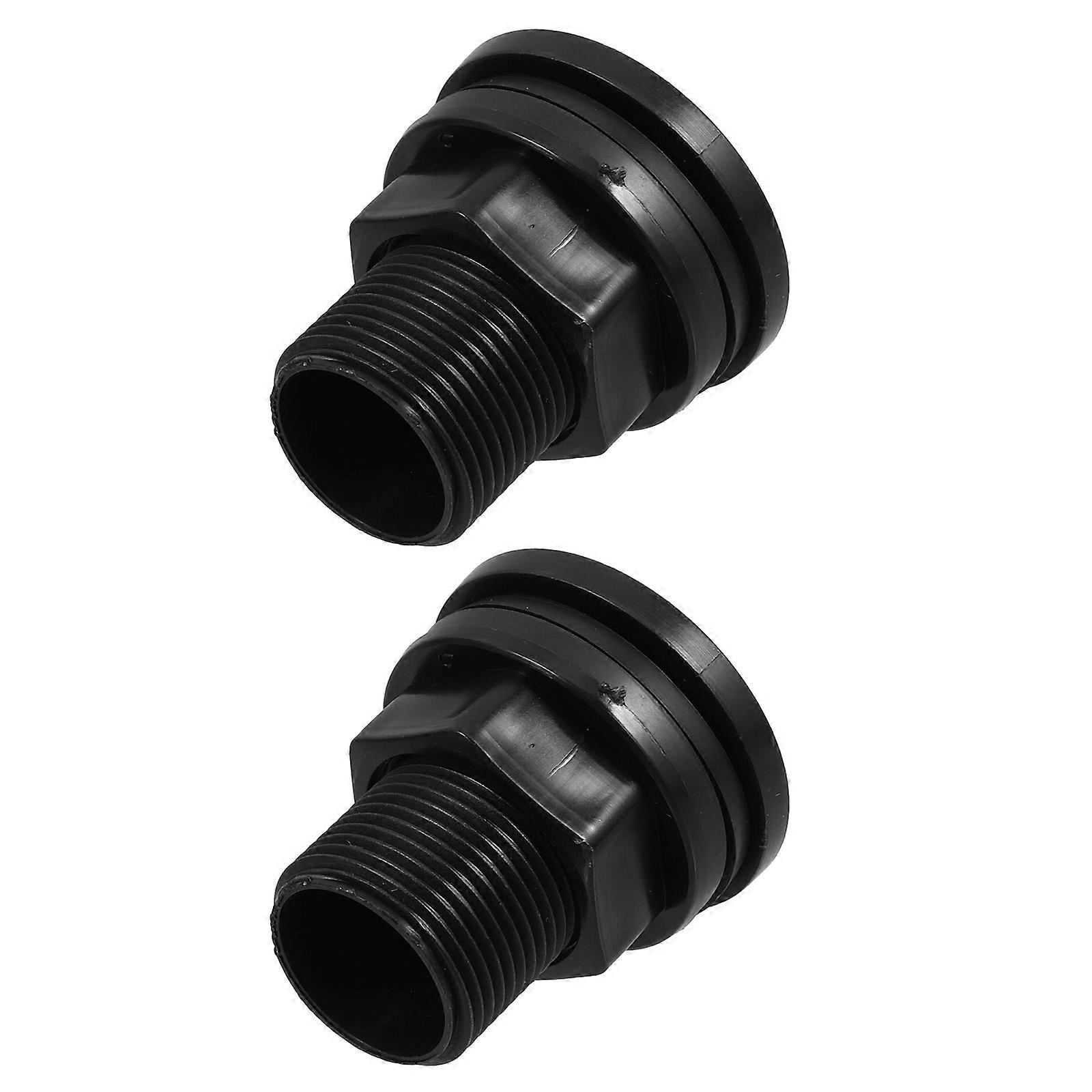 2pcs Threaded Connectors for Water Tanks, Aquariums & Rain Barrels – External & Internal Thread Fittings for Hose Connections, Installation