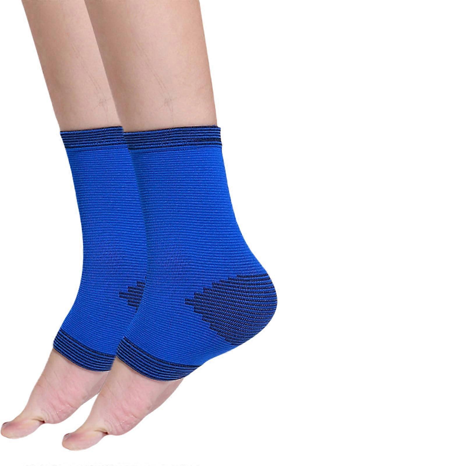 Kids Ankle Brace Compression Foot Sleeves With Arched Breathable Ankle Sock For Basketball And Football Blue