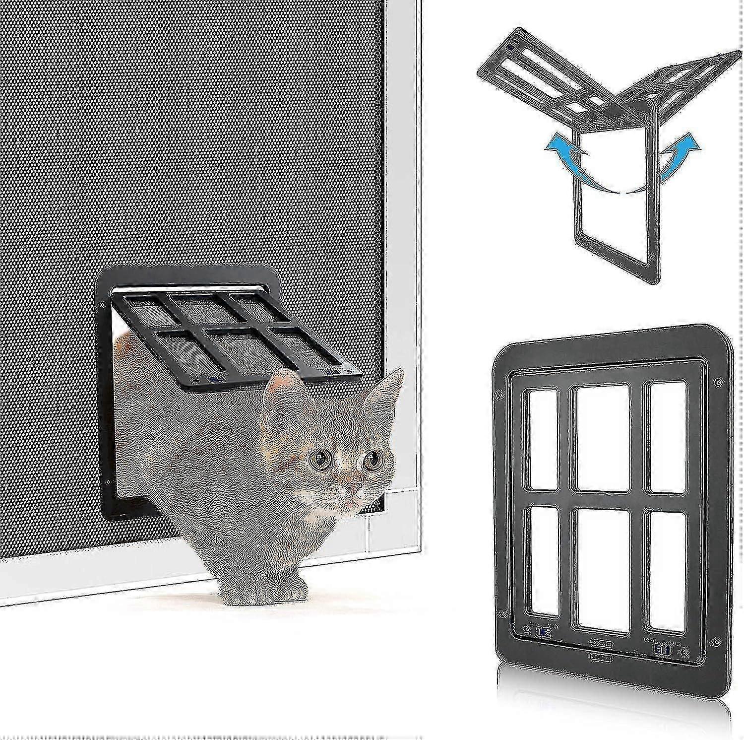 Mıknatıslı Köpek Flap, Sineklik İçin Evcil Hayvan Flap, Köpek Flap, 4 Anahtarlı Kediler İçin Manyetik Kapatma Evcil Hayvan Flap