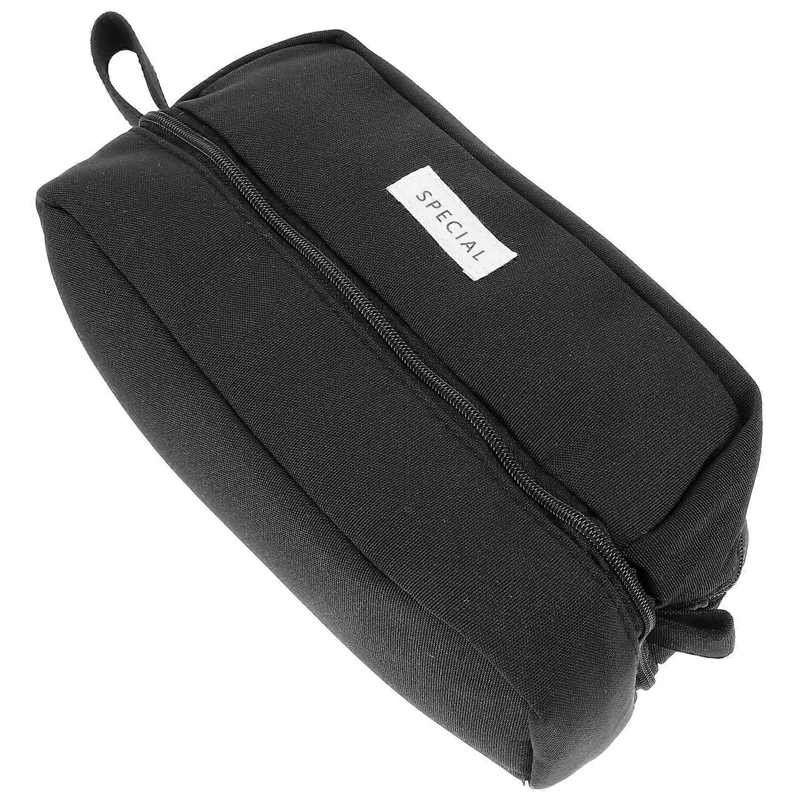 Double-layer Pencil Organizer Portable Storage Solution For Travel Accessories Daily Use Black Color 1Pack