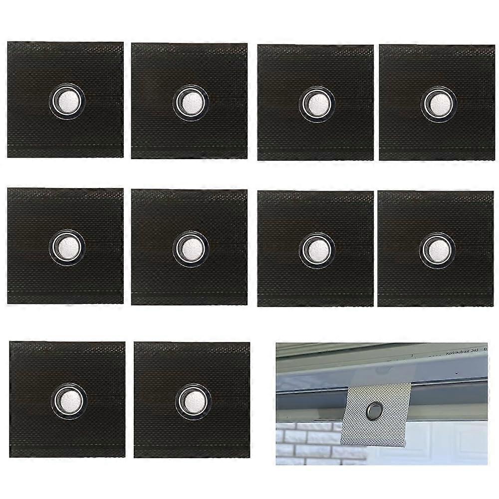 Pack of 10 Hooks for Piping Rail 5/6 mm 7/8 mm Set, RV Awning Hooks, for Awnings, Motorhomes, Tents, Caravans, Camping (Black)