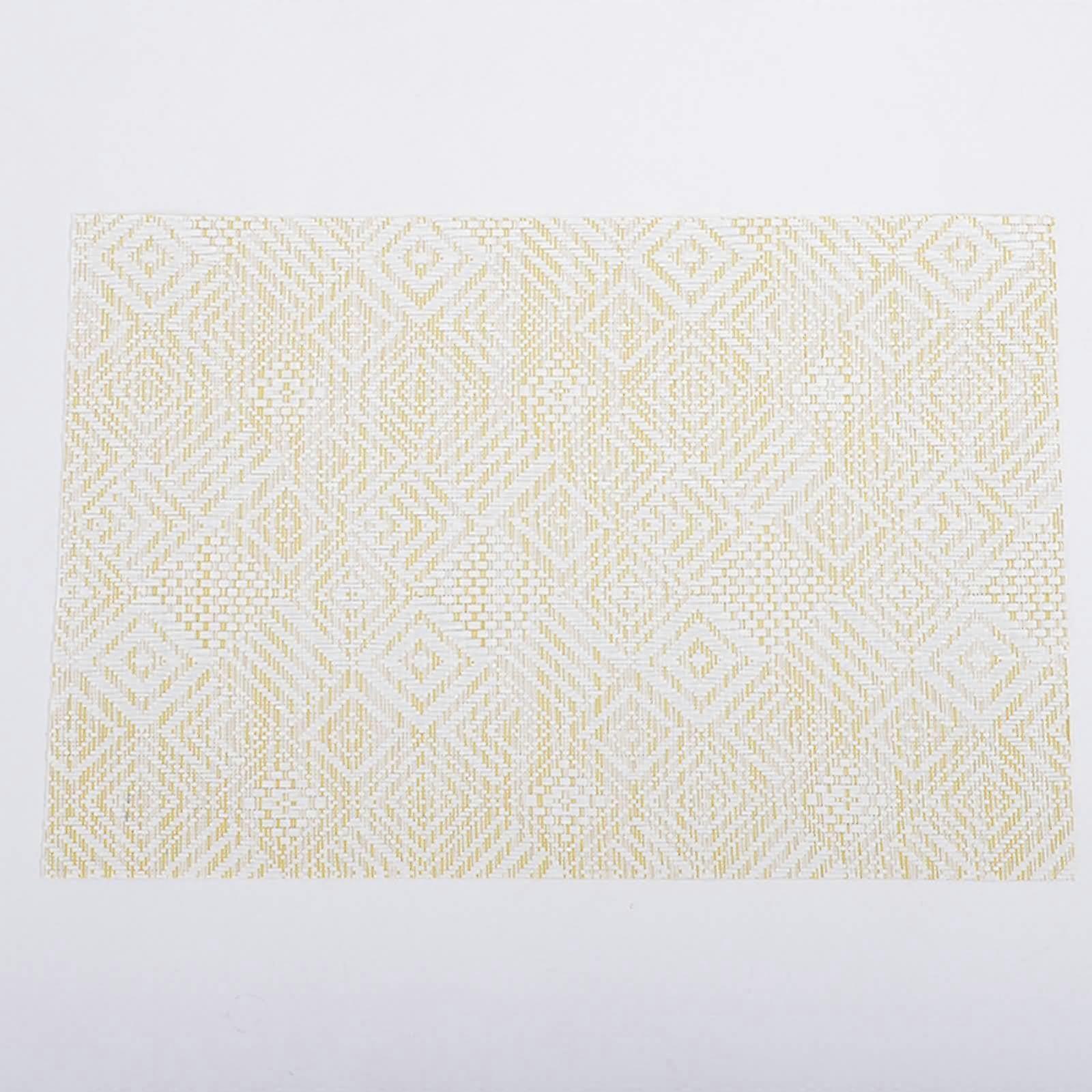 Rectangular Place Mats, Set of 2 Gingham Pattern Oblong Placemats, Kitchen Placemats for Dining Table, 45 x 30 cm, Yellow Yellow 2Piece Set