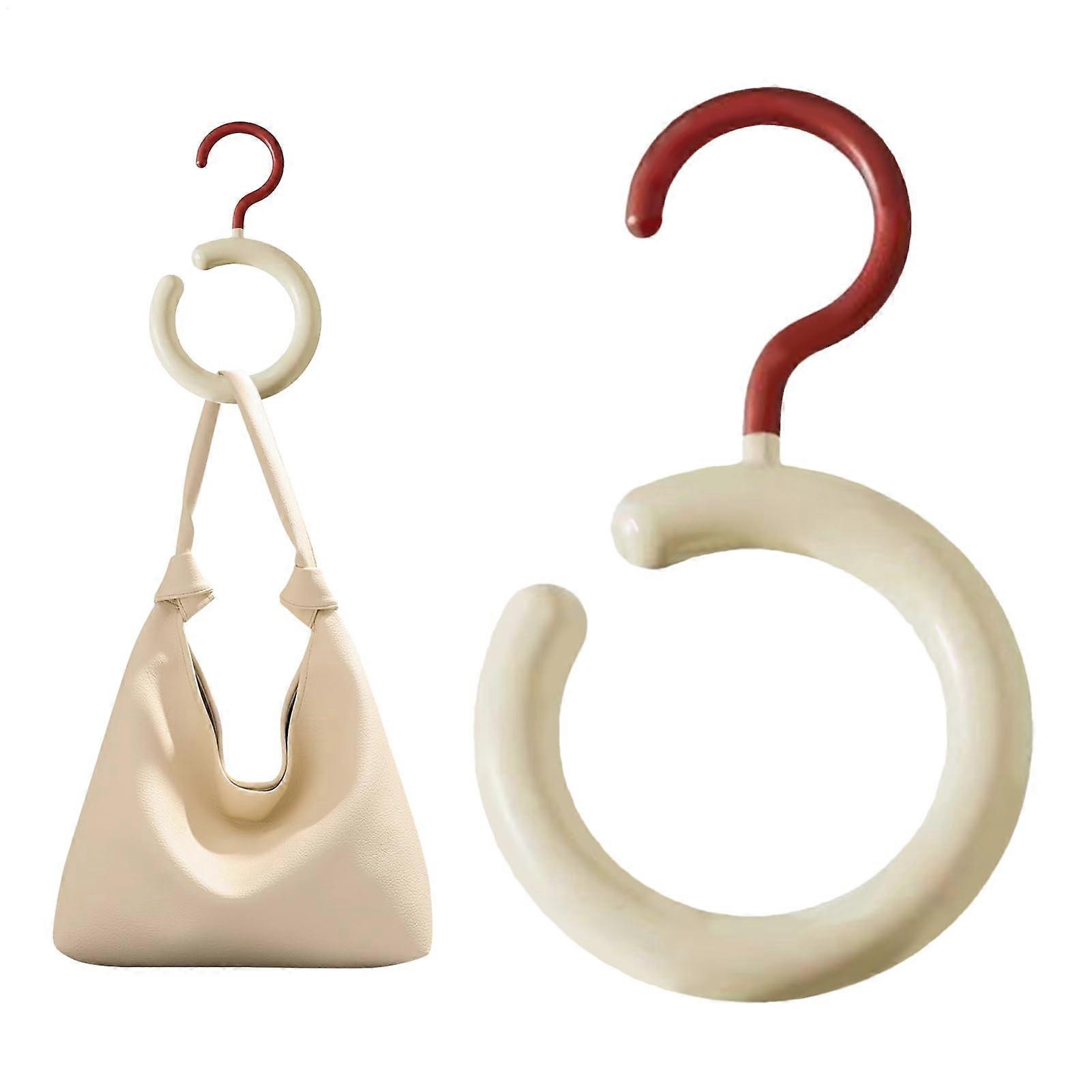 Presentation Hook, Round Bag Hanger, Swivel Organizer, Red, Belt And Tie Holder, Space-Saving, Entryway, Laundry