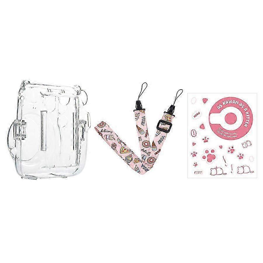 Instax Mini 11 Camera Carry Set - Protective Case, Adjustable Strap & Fun Stickers for Instant Photography Enthusiasts