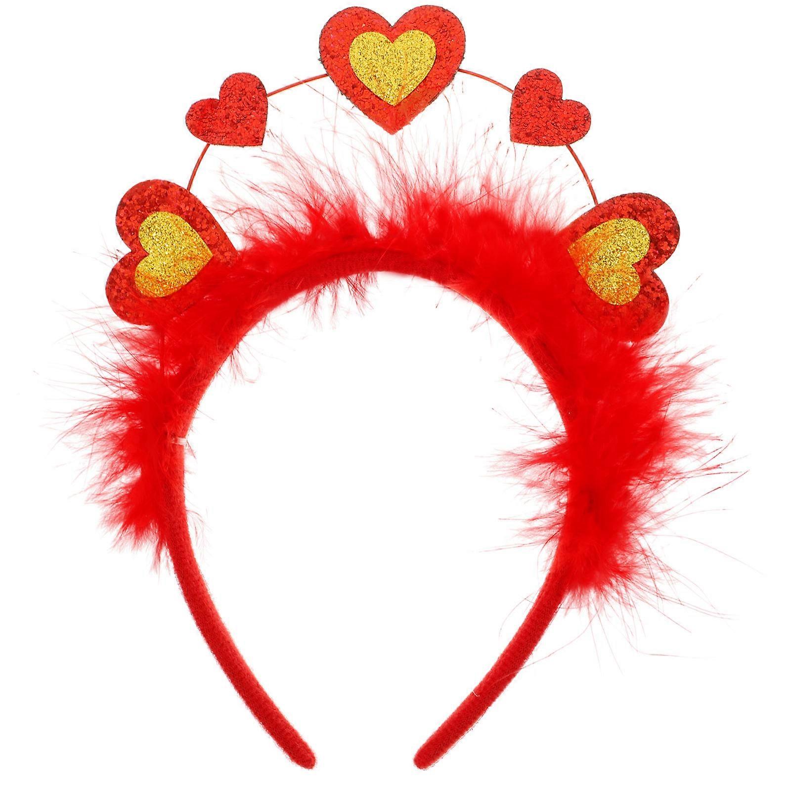 Valentines Day Headband with Plume and Felt Perfect for Party Decoration Assorted Color