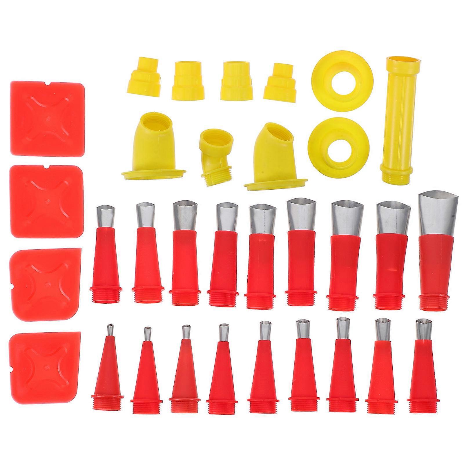 1 Set Universal Rubber Nozzle Tool Kit with Stainless Steel Tips and Detachable Bases for Easy Caulking and Efficient Sealing