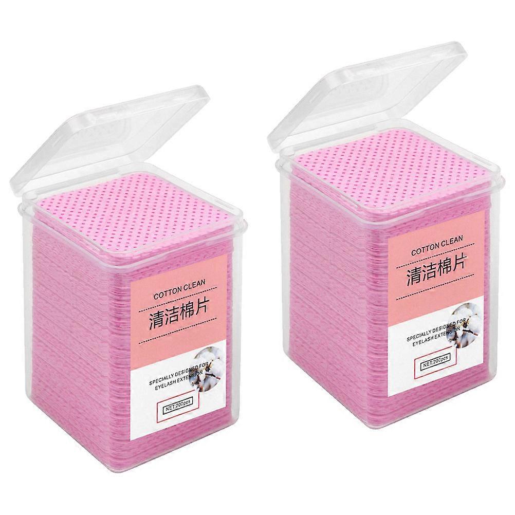Eyelash Glue Wipers Glue Bottle Cleaning Pads Non-Woven Fabric Prevent Clogging 400Pcs Pink