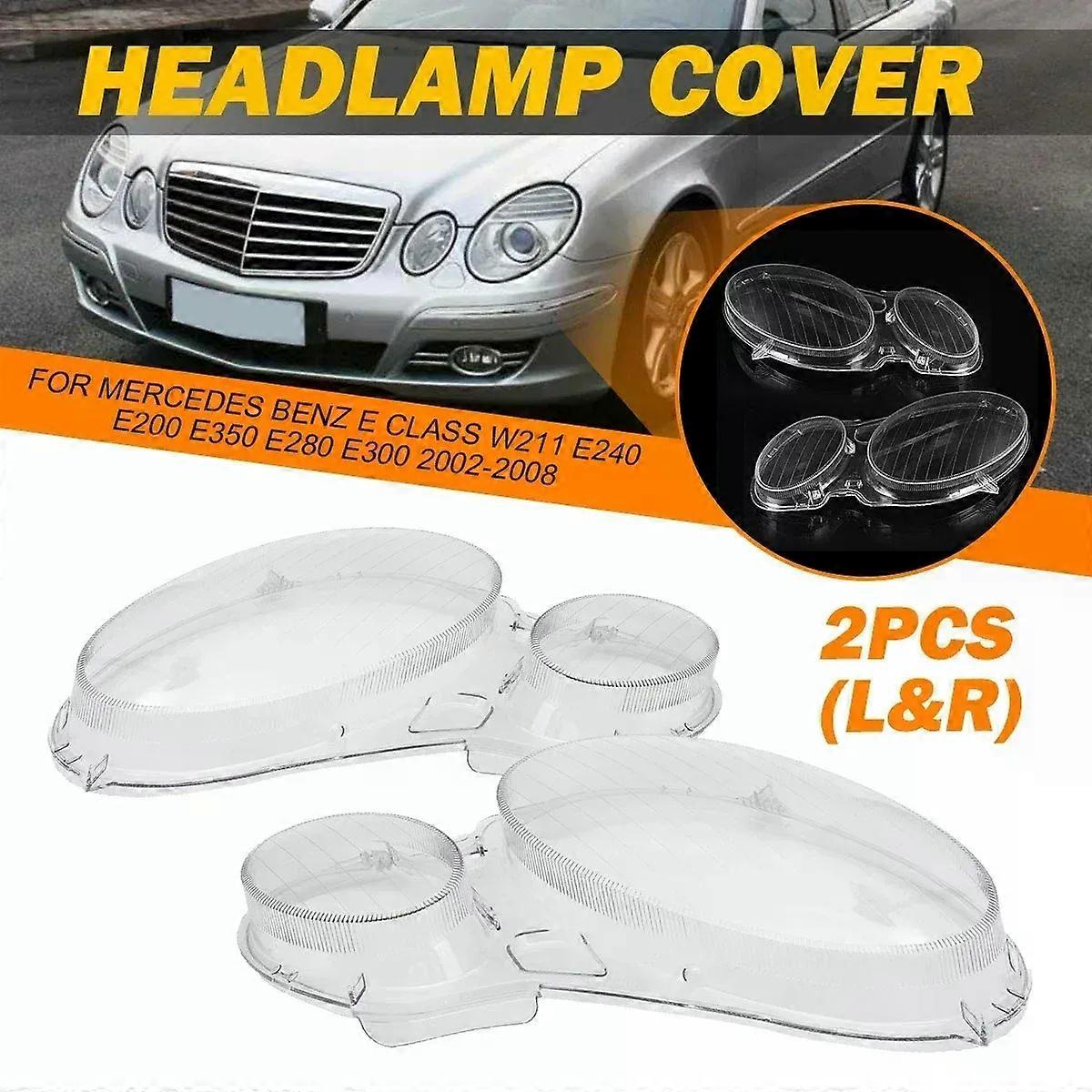 Apply 1Pair Front Headlight Lens Cover For Mercedes Benz E Class W211 E240 E200 E350 E280 E300 2002-2008 Transparent Lampshade