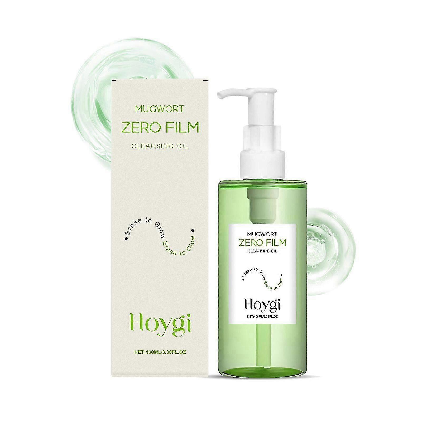 Mugwort Zero Film Cleansing Oil, 100ml Face Makeup Cleansing Oil, Daily Makeup Blackhead Removal No Pore Clogging