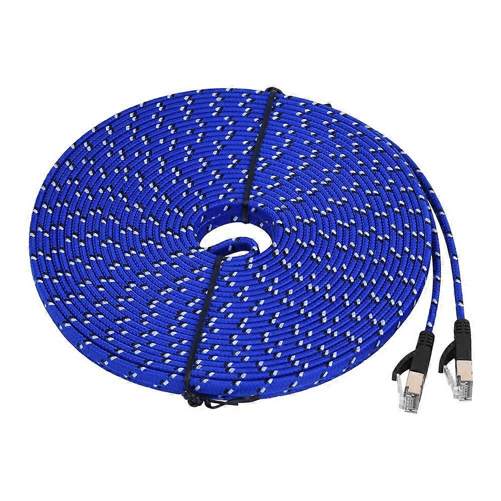 CAT7 RJ45 10Gbps Patch Shielded Lan Network Cable Flat Ethernet Cord 15m