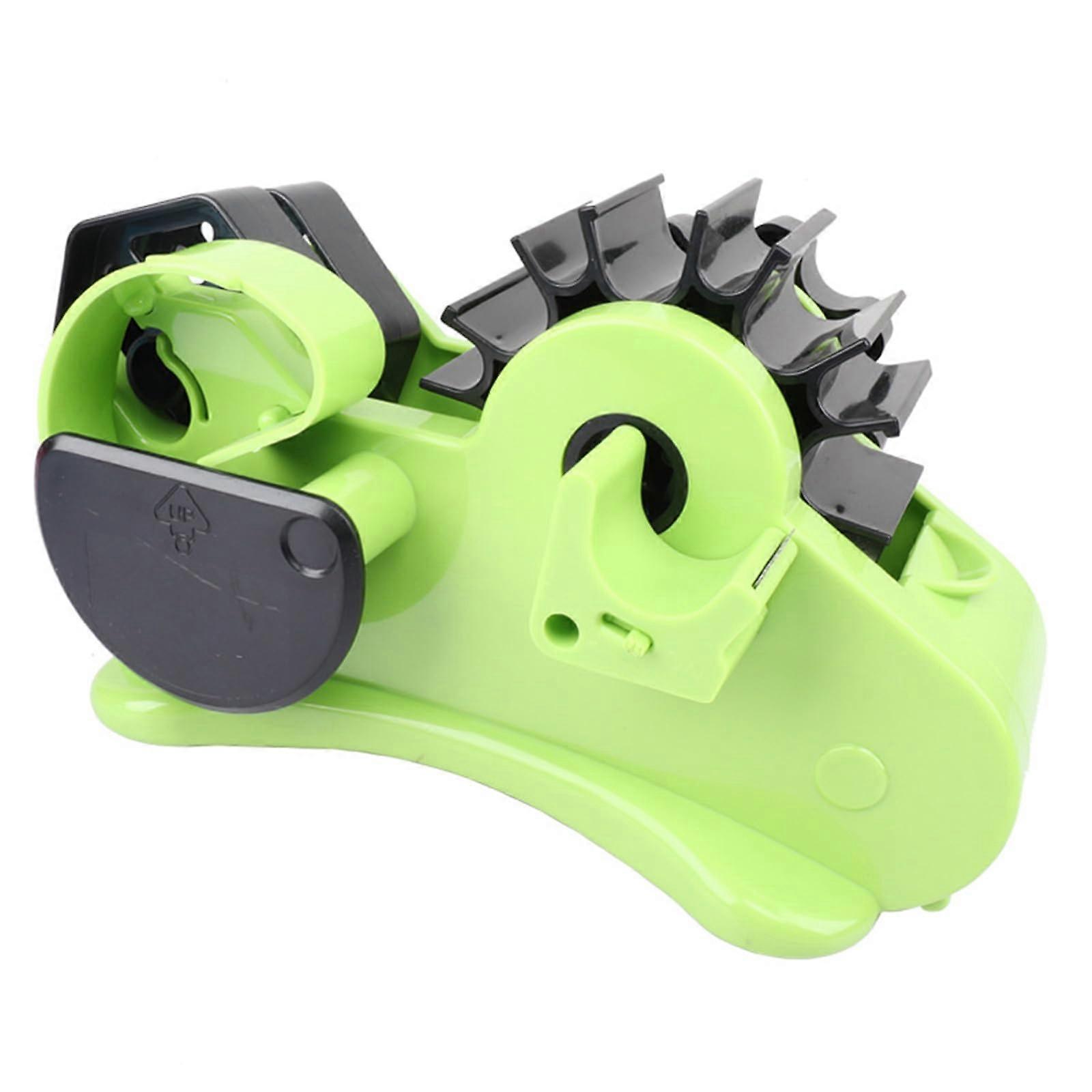 Portable heat tape dispenser with multiple rolls, portable tape cutter, adhesive tape cutter, easy to use for heat transfer, green, 46 mm.