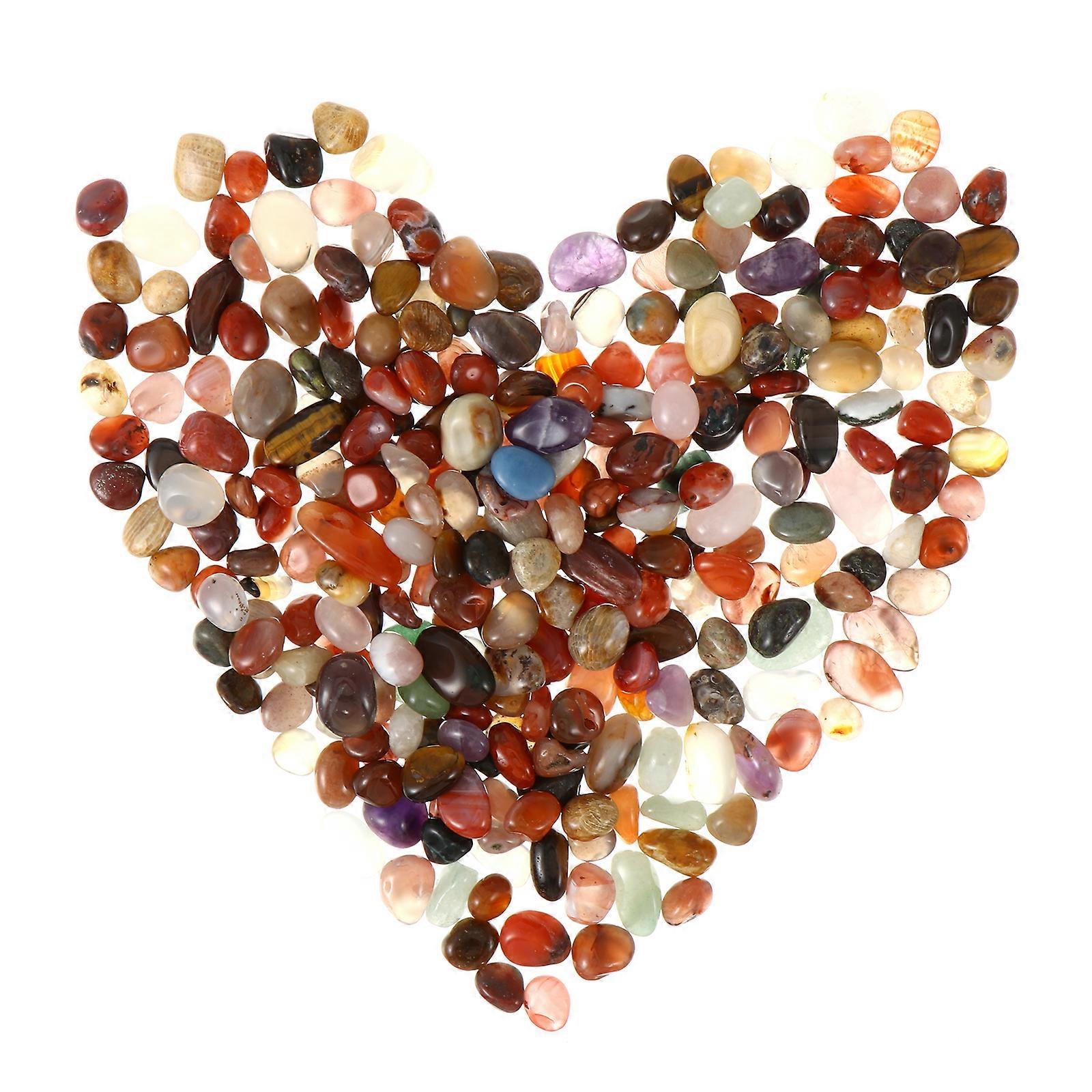 500g Polished Yuhua Stones for Flowerpot Decor Assorted Color Durable Natural Stone Planter