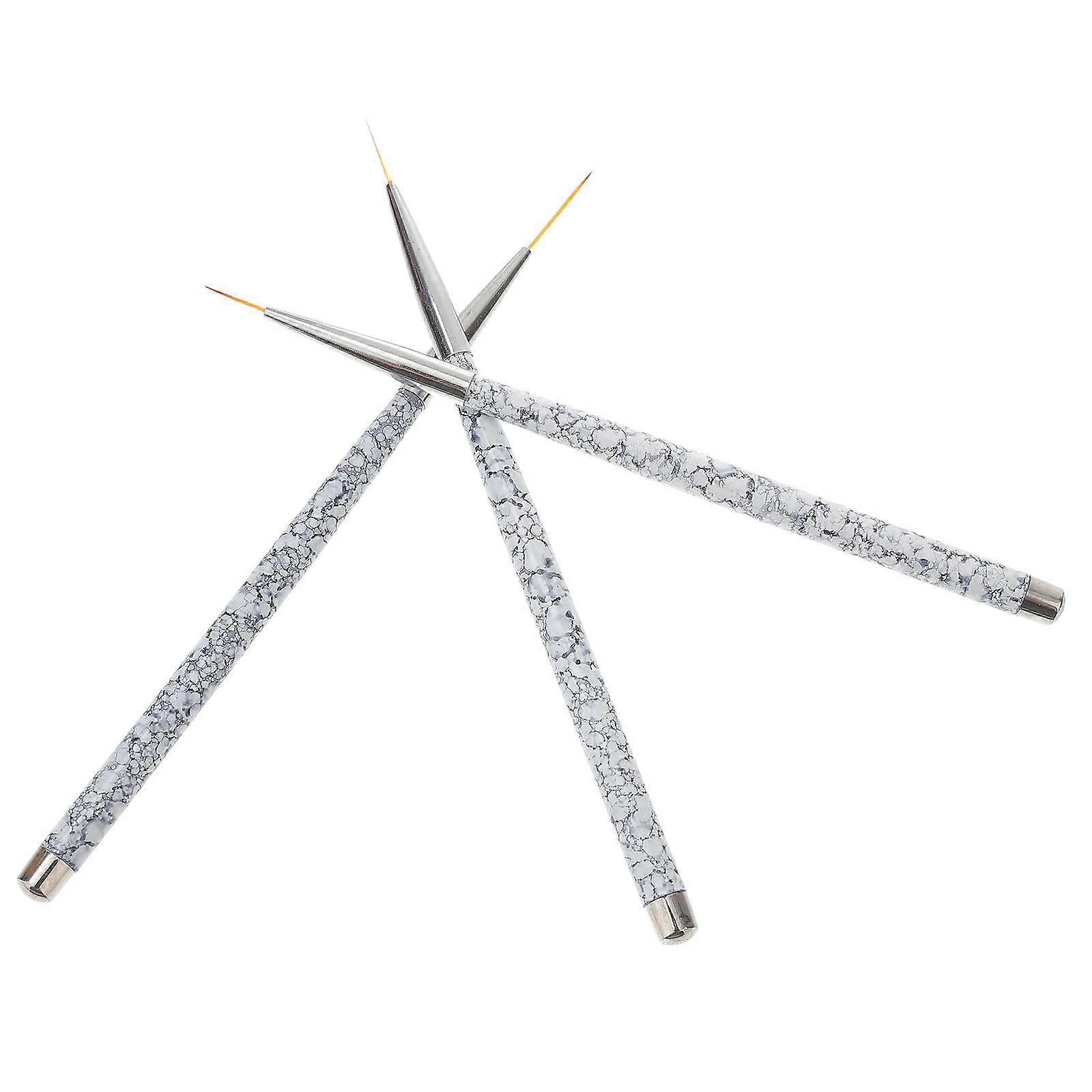 Nail Design Brush Thin Striping Brush For Professional Use 11mm ABS Material Drawing Lines Patterns 3Pcs