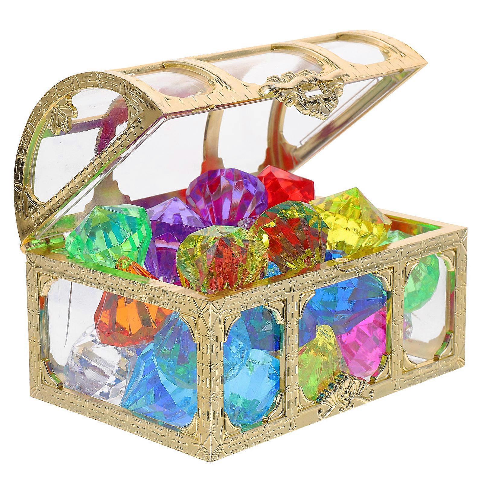 1 Set Colorful Plastic Gems Acrylic Diamonds for Crafts with Box