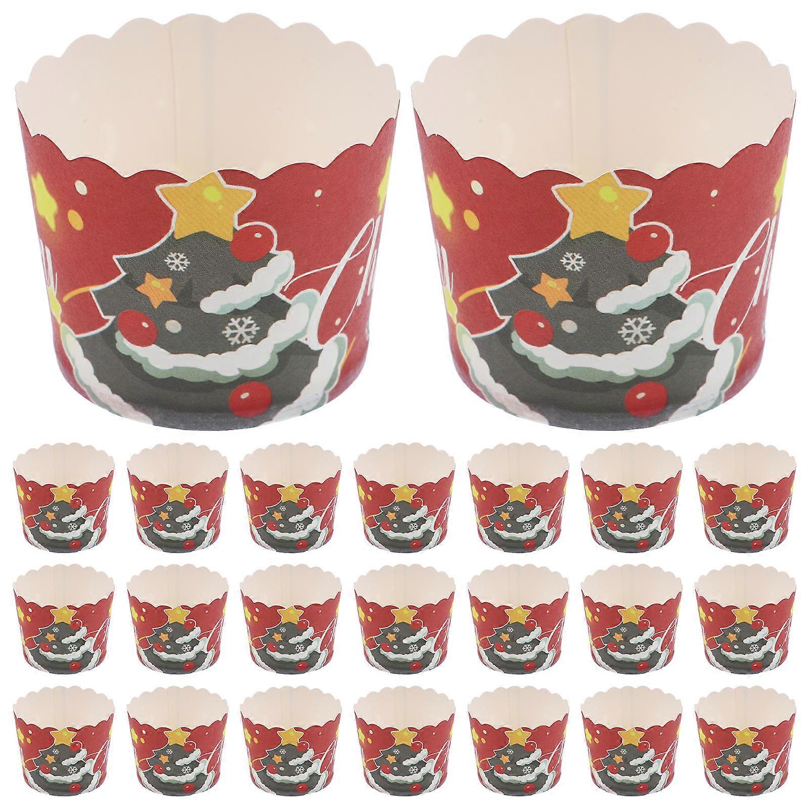 50pcs Christmas Cupcake Liners, Tree Design Baking Cups for Holiday Parties, Muffin Wrappers for Festive Desserts and Decorations