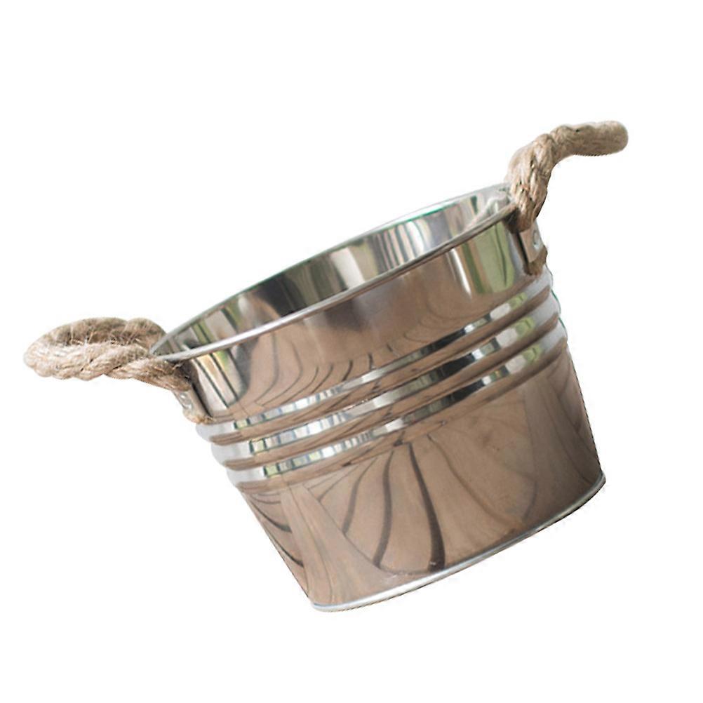 Stainless Steel Flower Bucket for Storage Use Silver Color Strong and Durable with Classic Design