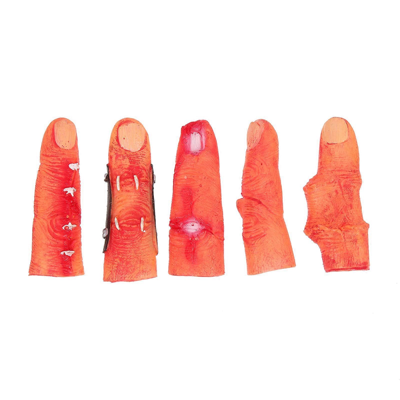 5Pcs Haunted House Props Lifelike Blood Finger Use For Scene Setup Macabre Atmosphere Creation