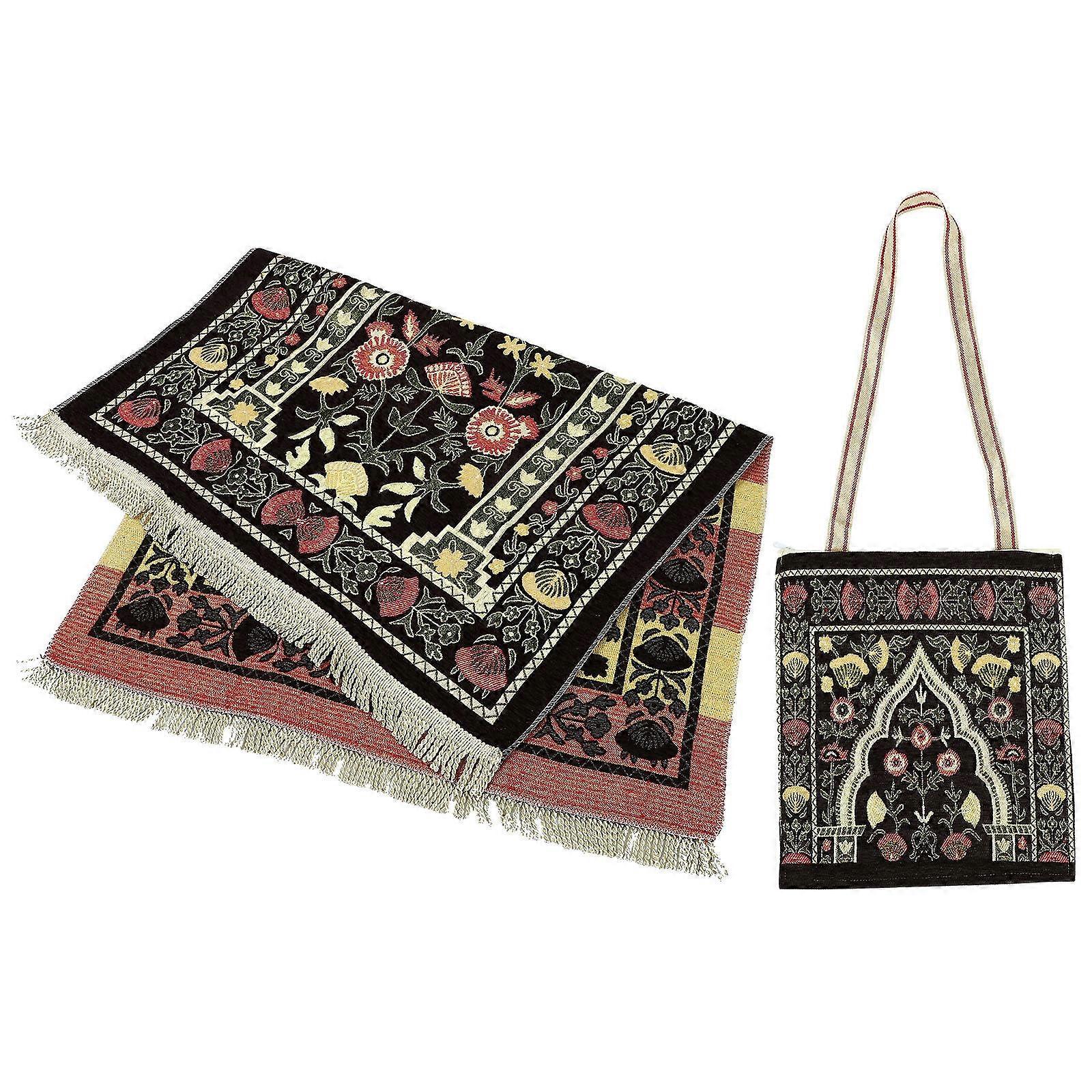 Delicate Prayer Mat Travel Carpet For Religious Users 43.23X27.51X0.39in Coffee Color 1 Set