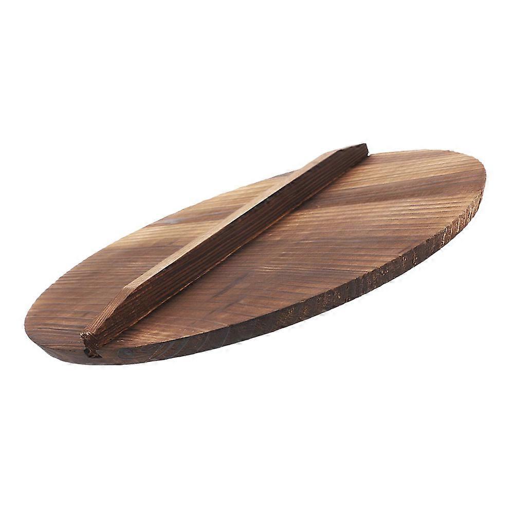 Natural Wooden Lid for Wok Skillet Frying Pan Round Cover with Handle 1 Piece