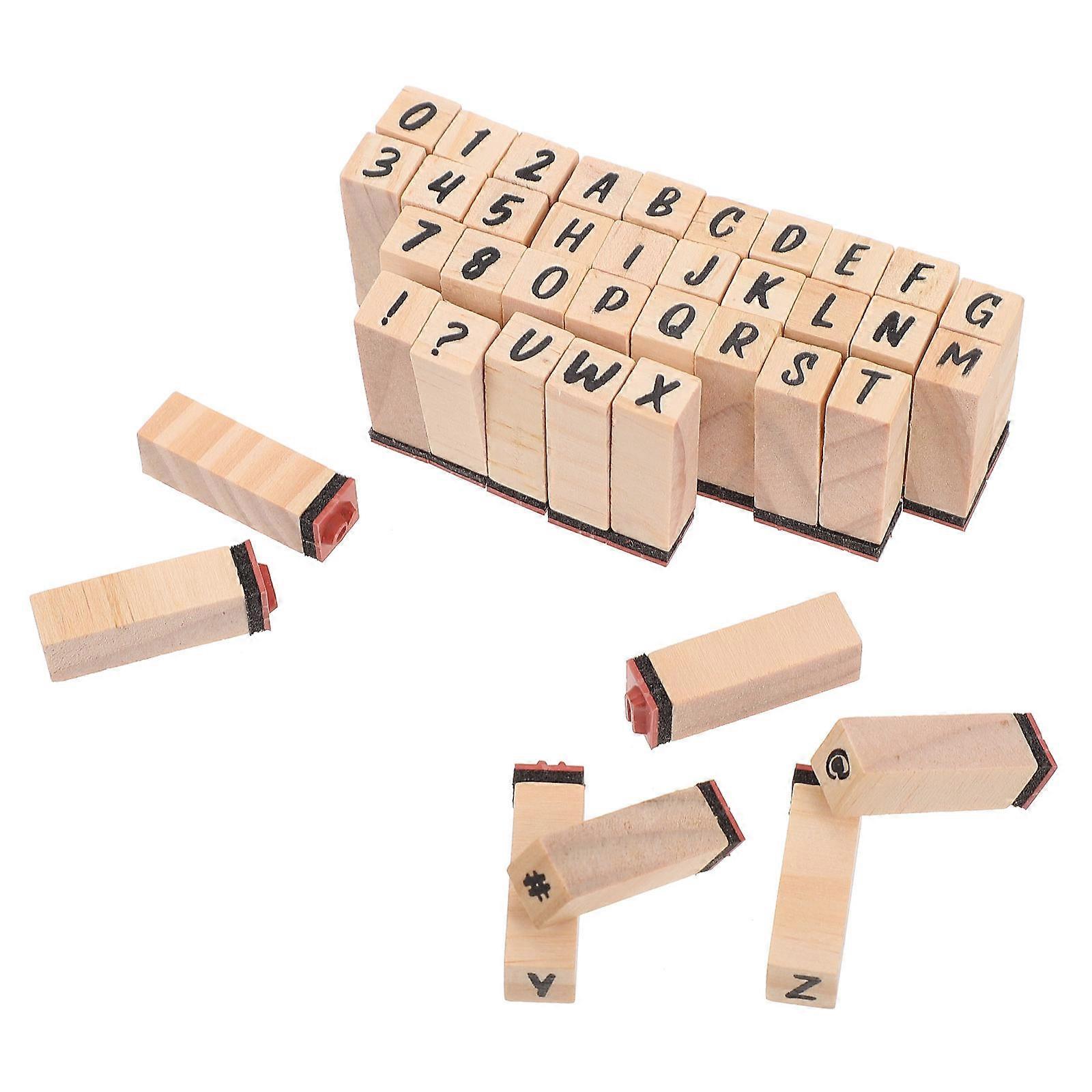 Wood Printing Block Decorative Wooden Seal For Kids Craft Enthusiasts Light Brown 1 Set
