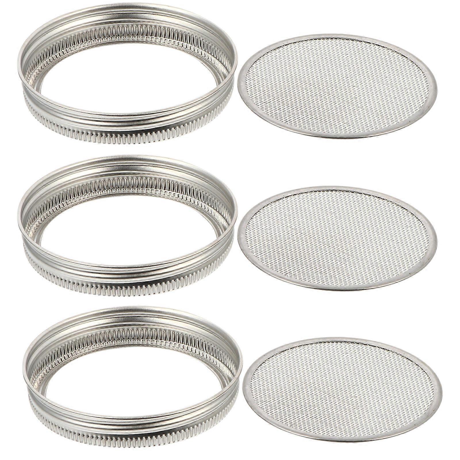 3 Pcs Sprouting Jar Screen Lids Stainless Steel Sprouting Lids for Canning Jars