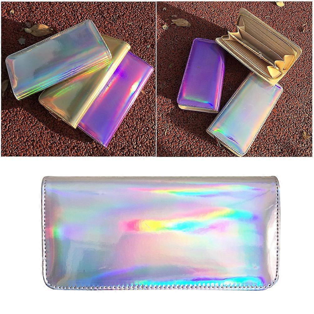 Unique Wallet Rectangular Shape Coin Holder For Everyday Use Silver Large Capacity Organizer 1Set