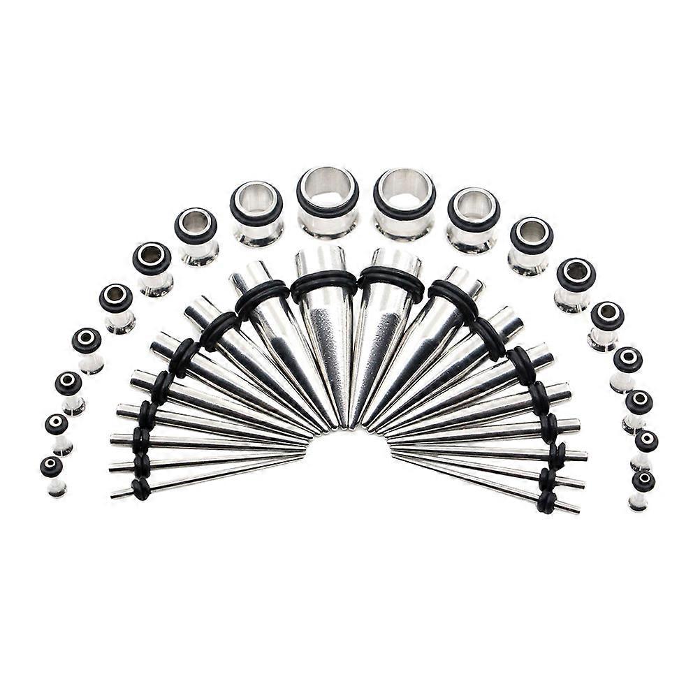 Delicate 36Pcs Stainless Steel Piercing Tools Kit For Body Piercing Suitable For Home Shop With Stylish Silver Design