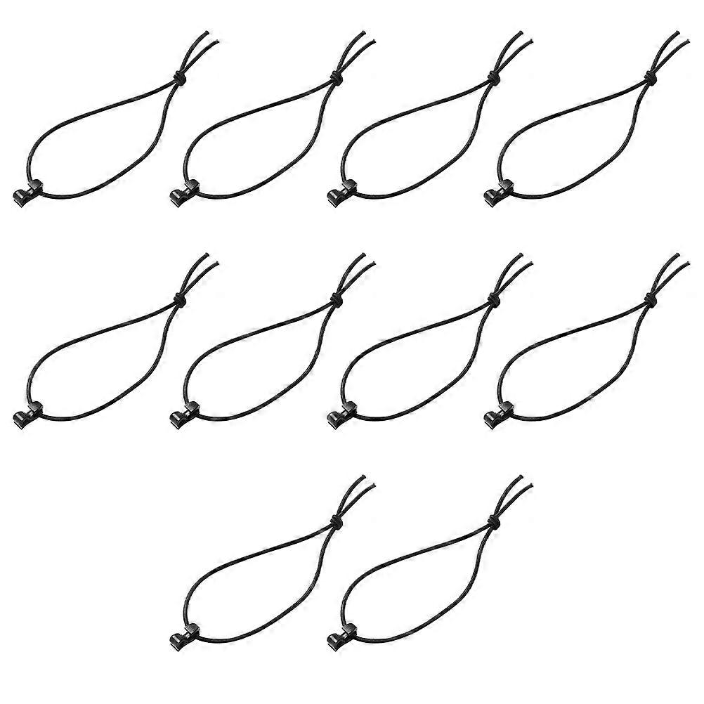 10pcs Black Nylon Elastic String Hook Clips for Storage Use Camping Hiking Accessories