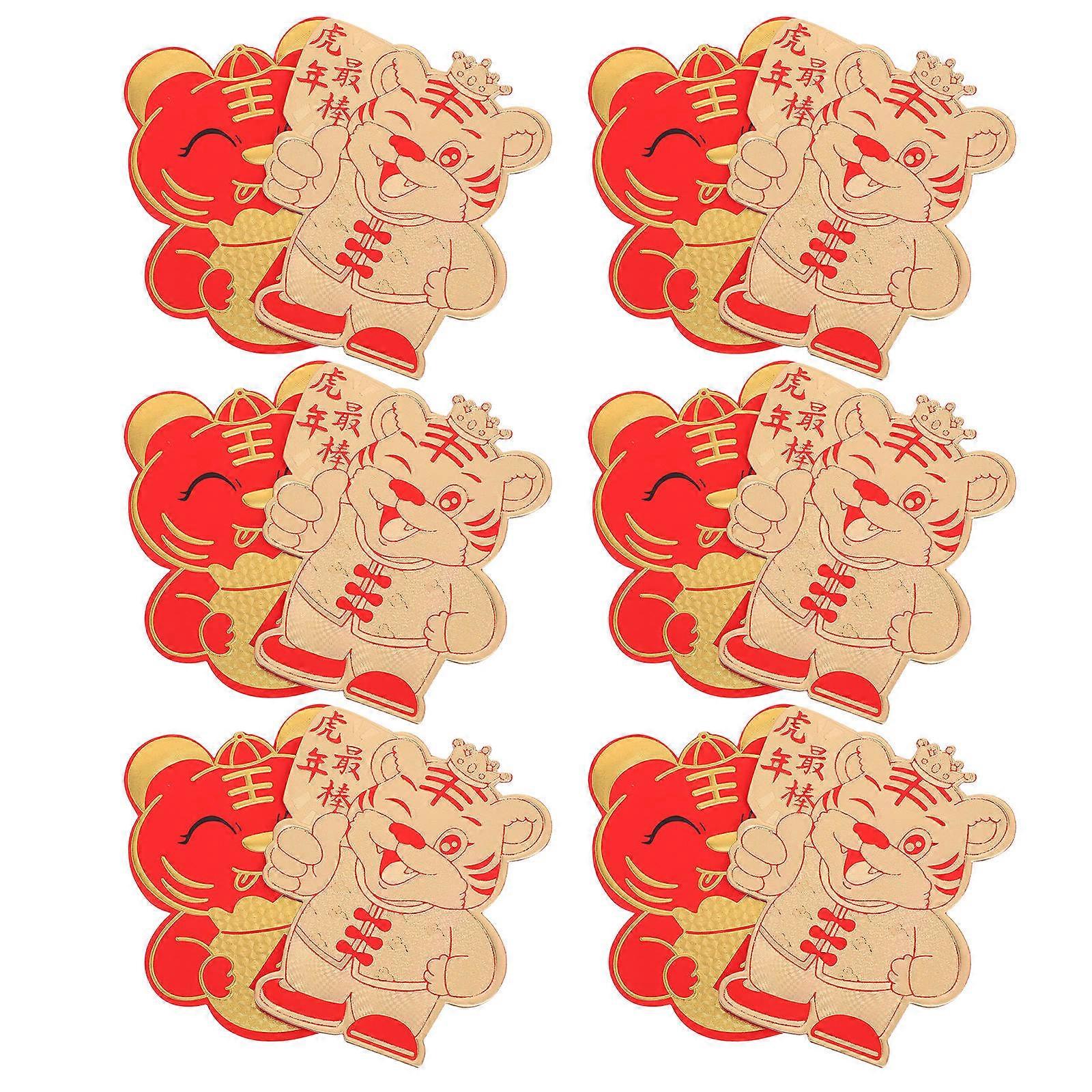 Lunar New Year Red Packets 12Pcs Featuring Chinese Style Suitable For Gifts For Children And Elders During Festive Occasions
