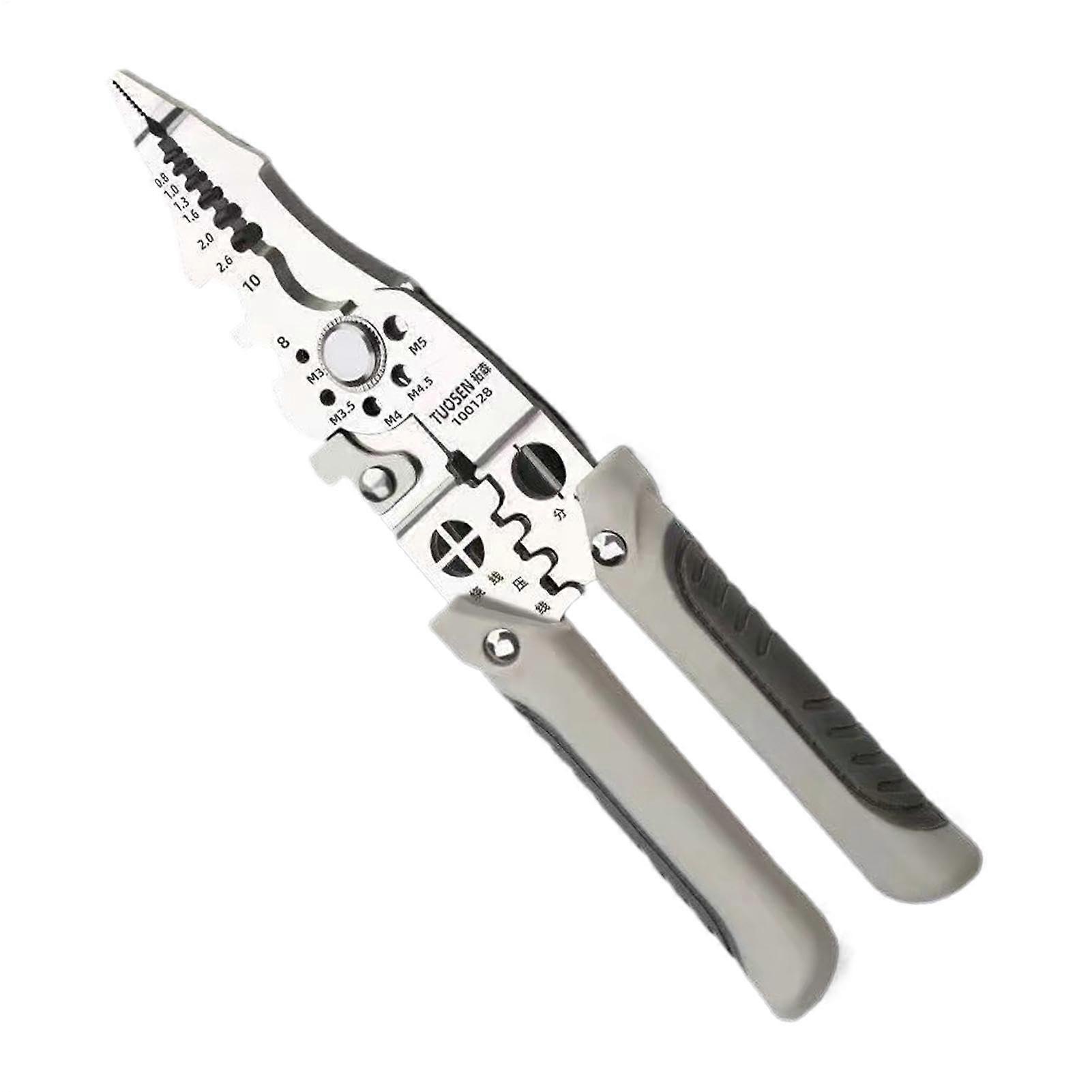 Wire Stripping Tool, Wire Stripper Wire Stripper Crimping Tool Electric Wire Pliers with Screw Cutter for Cutting and Pulling Wires