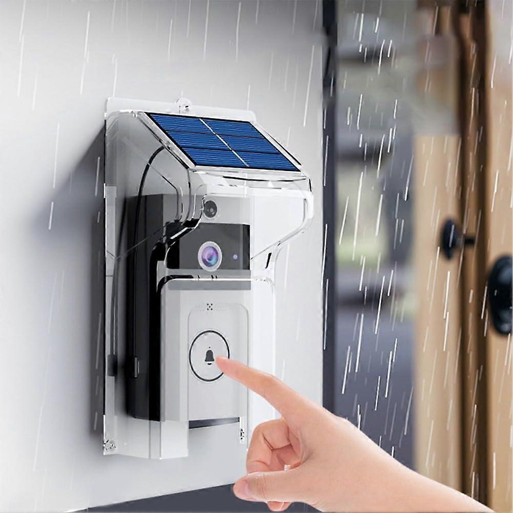 Wireless Video Doorbell, Solar Charging Doorbell Monitor with Waterproof Doorbell Cover, TwoWay Intercom (A)