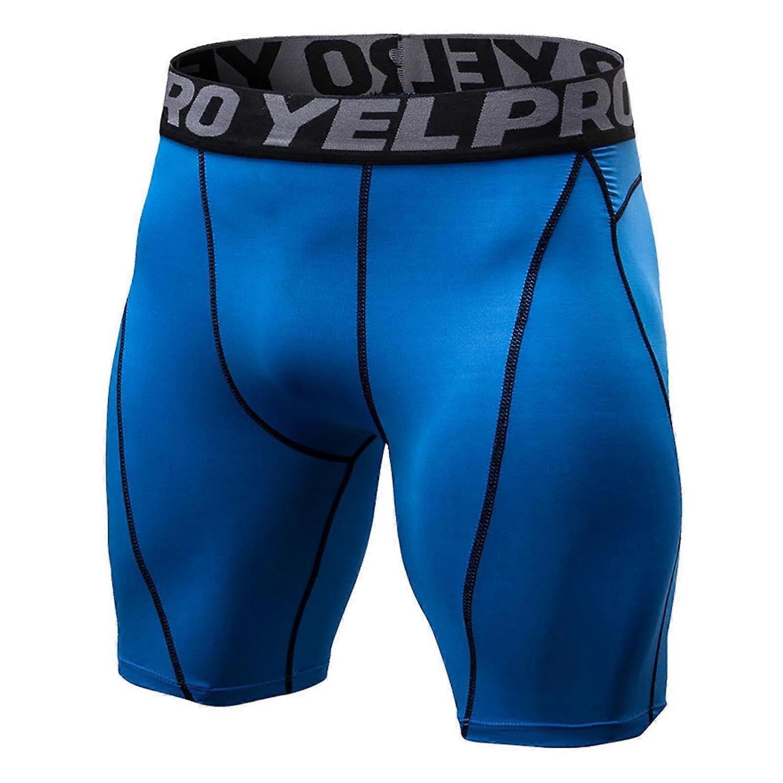 Compression Shorts Men's QuickDry Breathable Summer Cycling Shorts Elastic Functional Underwear Men's Leggings Blue M