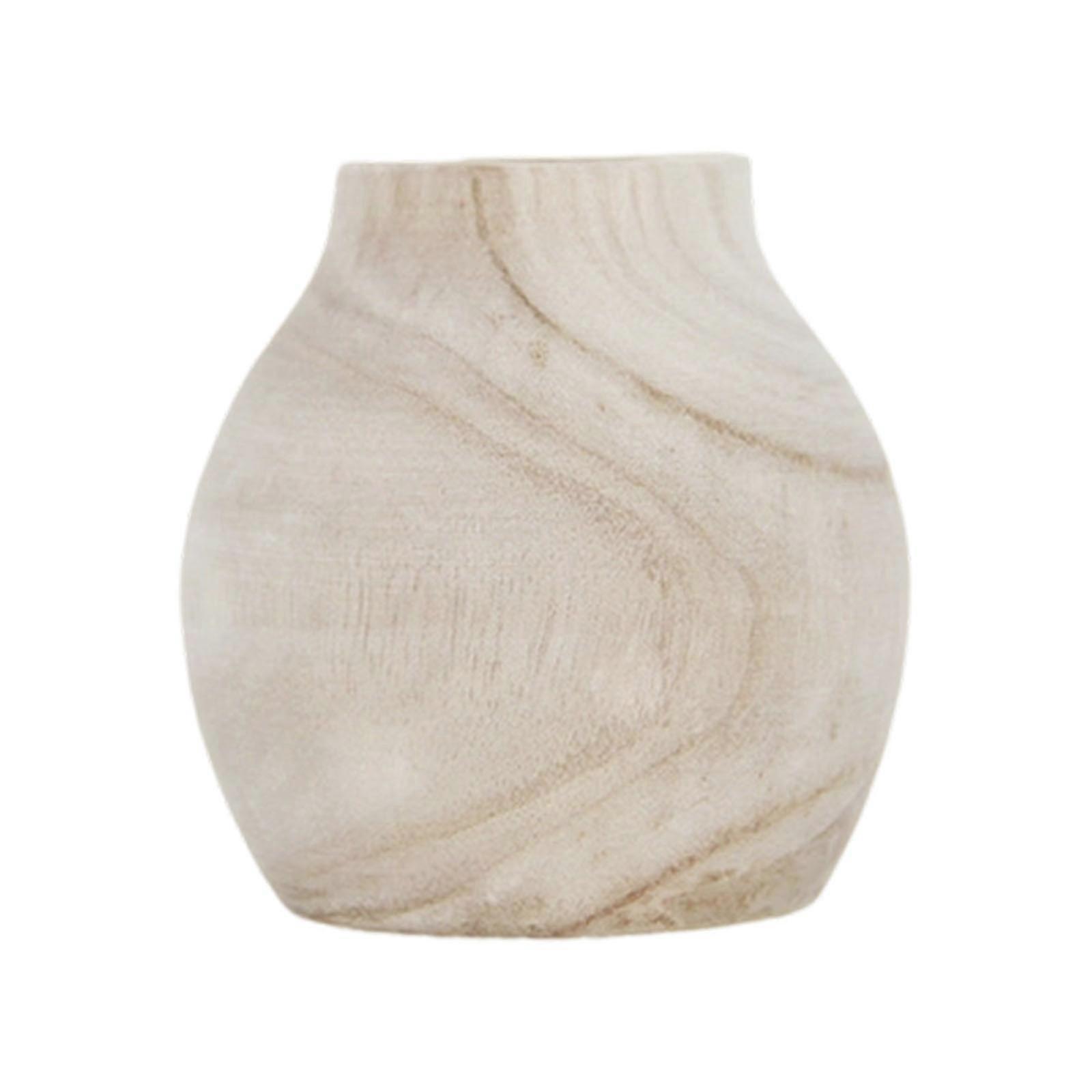 Artisanal Wood Vases With Natural Textured Flower Pot Container For Minimalists Home Decors And Cultural Display Decors  The color of S