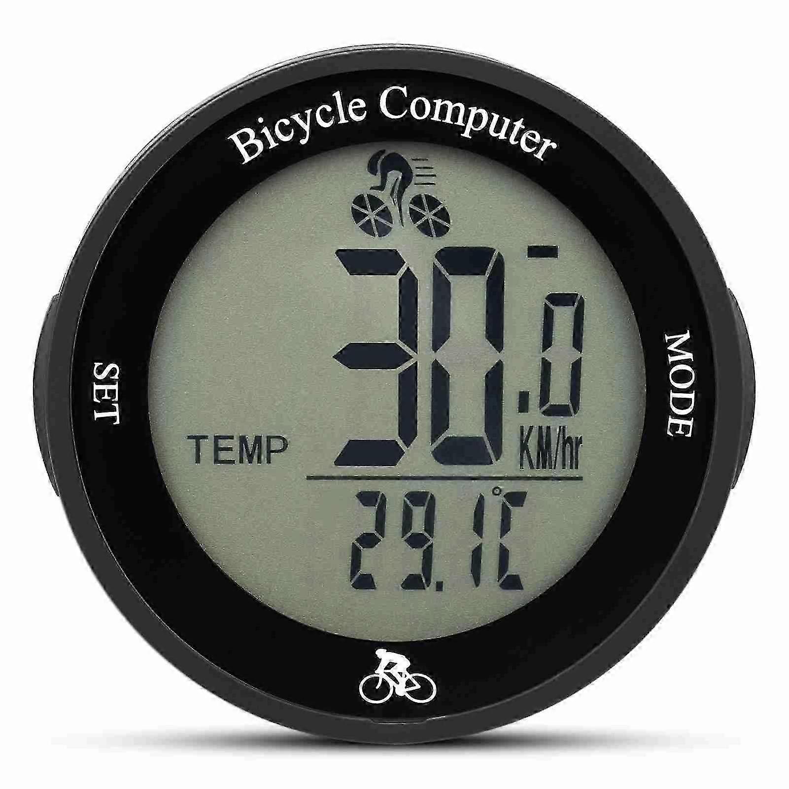 Bike Computer LED Backlight Multifunction Round Wireless Cycle Computer Cycling Odometer)