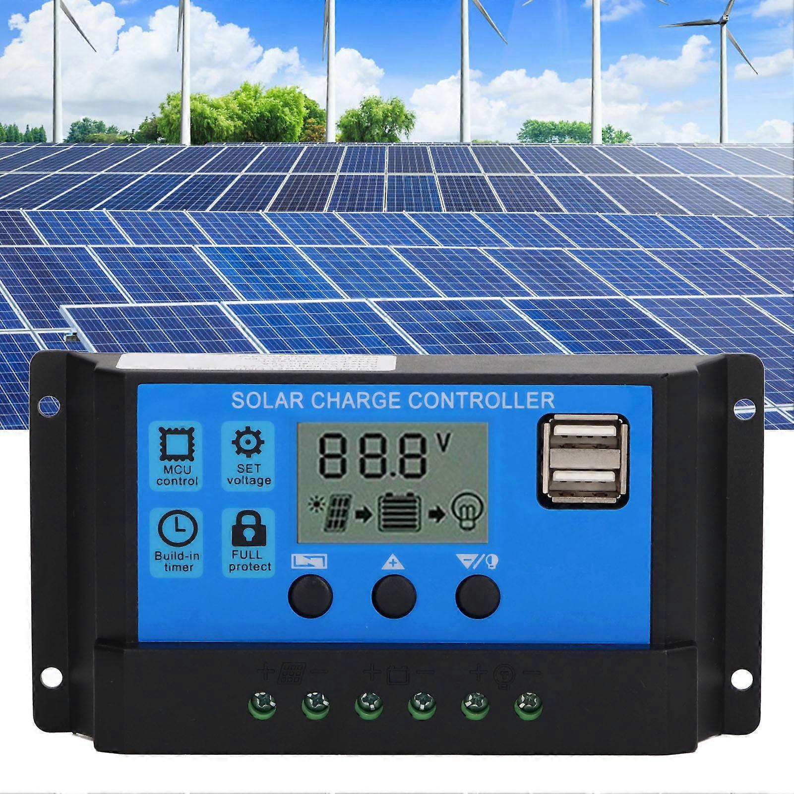 12V 24V Solarpanel-Controller PWM-Photovoltaik-Regler LCD-Anzeige MPPT-Solarladegerät 90A 