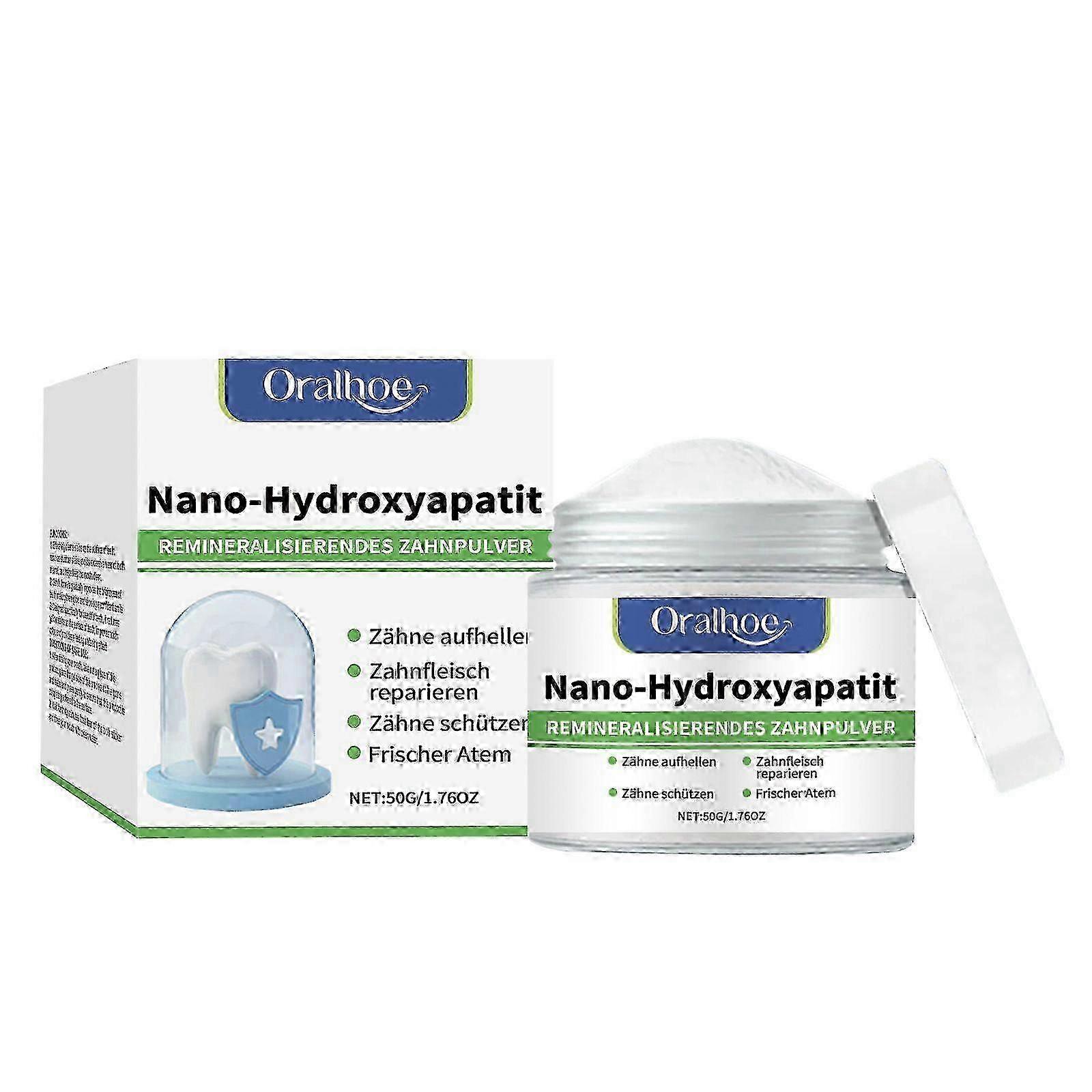 2025 Hydroxyapatite Teeth Powder, Nanos Hydroxyapatite Powder for Tooth Whitening Sensitive Teeth Friendly Whitening Powder,Fresh Breath 50g