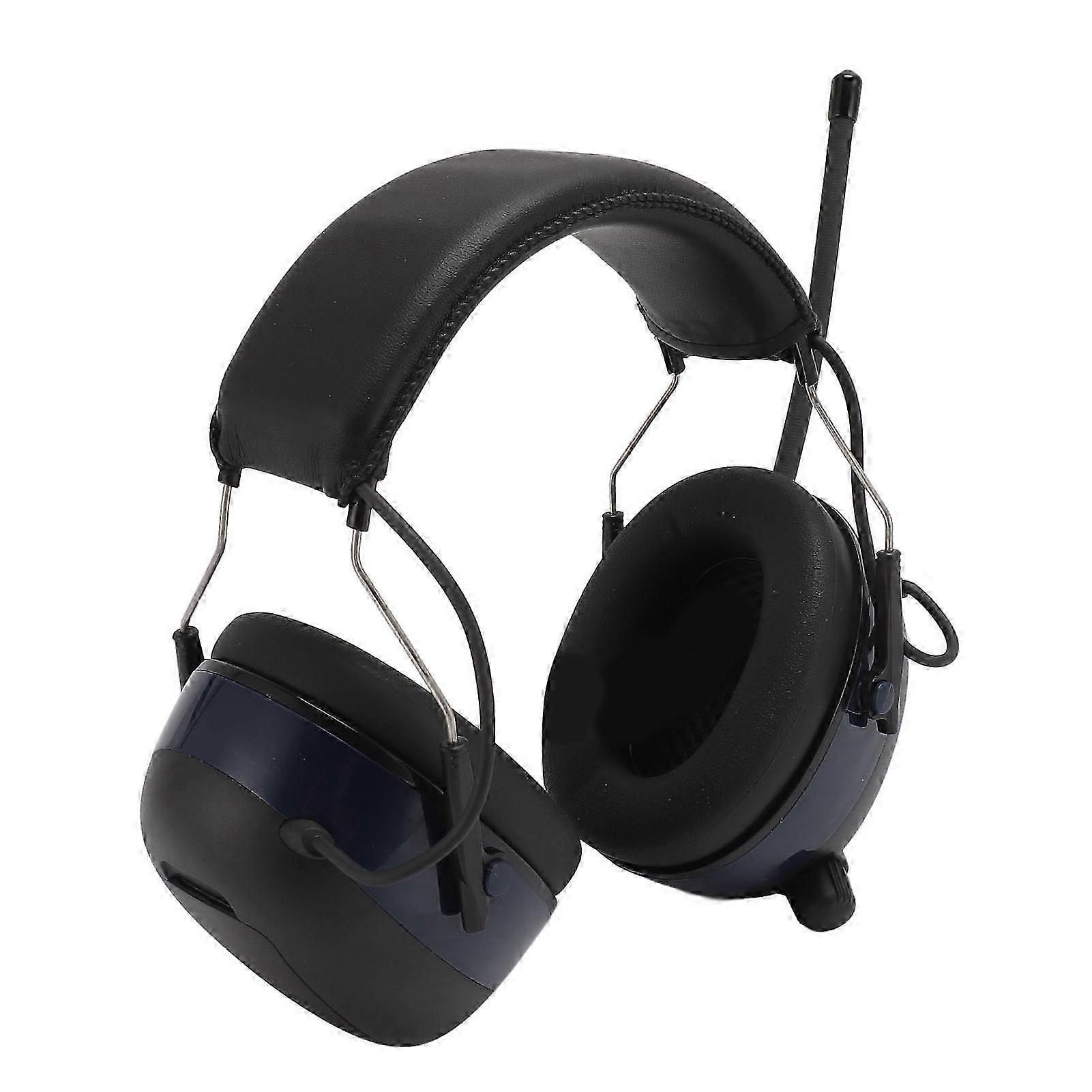 2025 Electronic Bluetooth Hearing Ear Protector Headphone 30 DB Noise Reduction Multimedia Headset Earmuffs for Work Construction Sites Blue