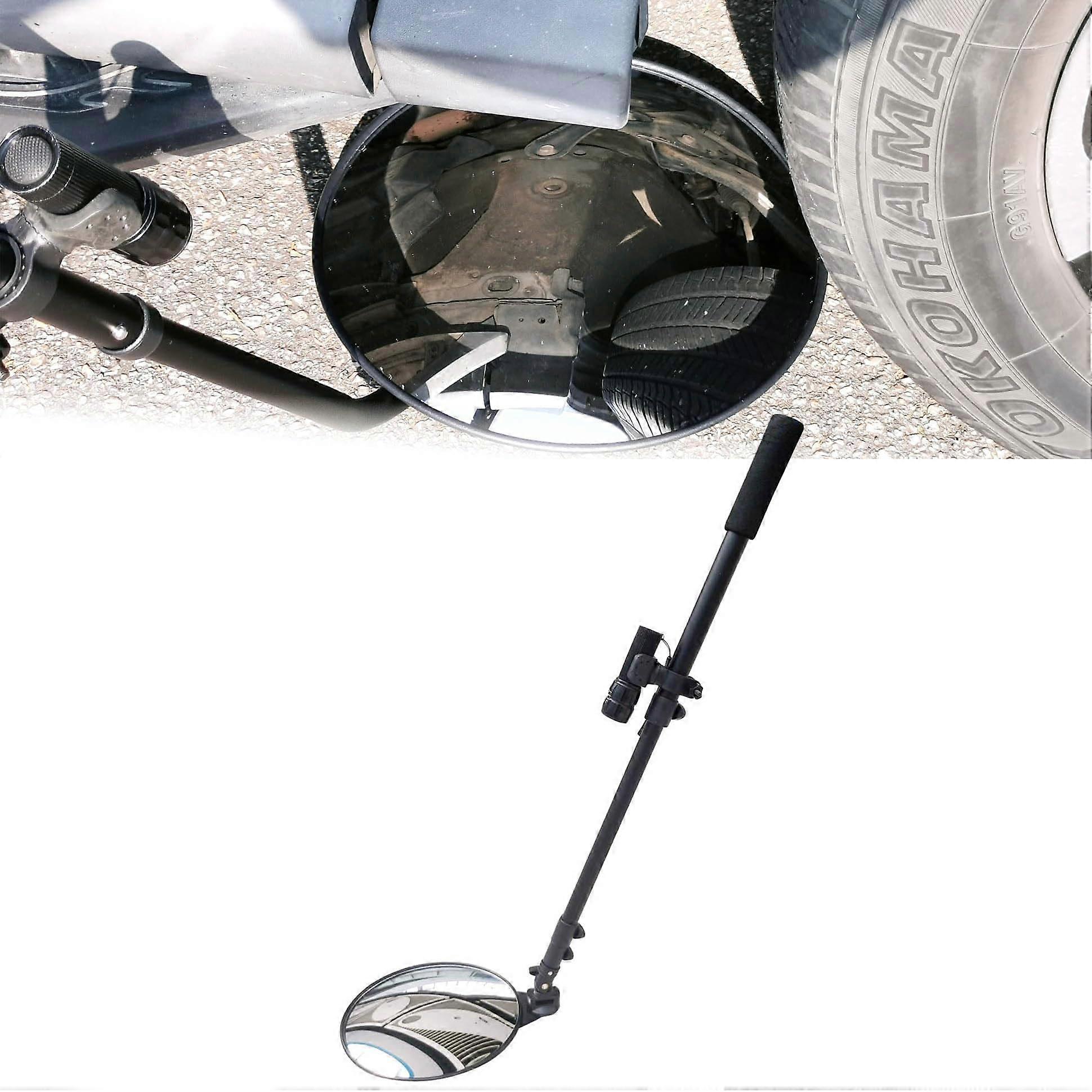 20cm Chassis Inspection Mirror with Light, Telescopic 4001200mm, 180°Folding Lens