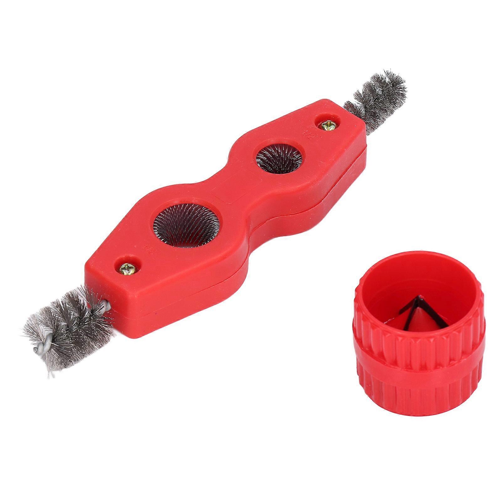 Copper Pipe Cleaner and Reamer Value Set 4 in 1 Rust Removal for Plumbers Soldering