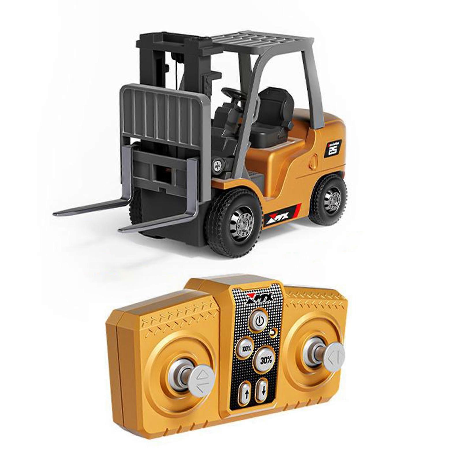 1/64 Mini Forklift Toy Set - Remote Control Excavator, Dump Truck with Lights and Sounds for Kids and Adults