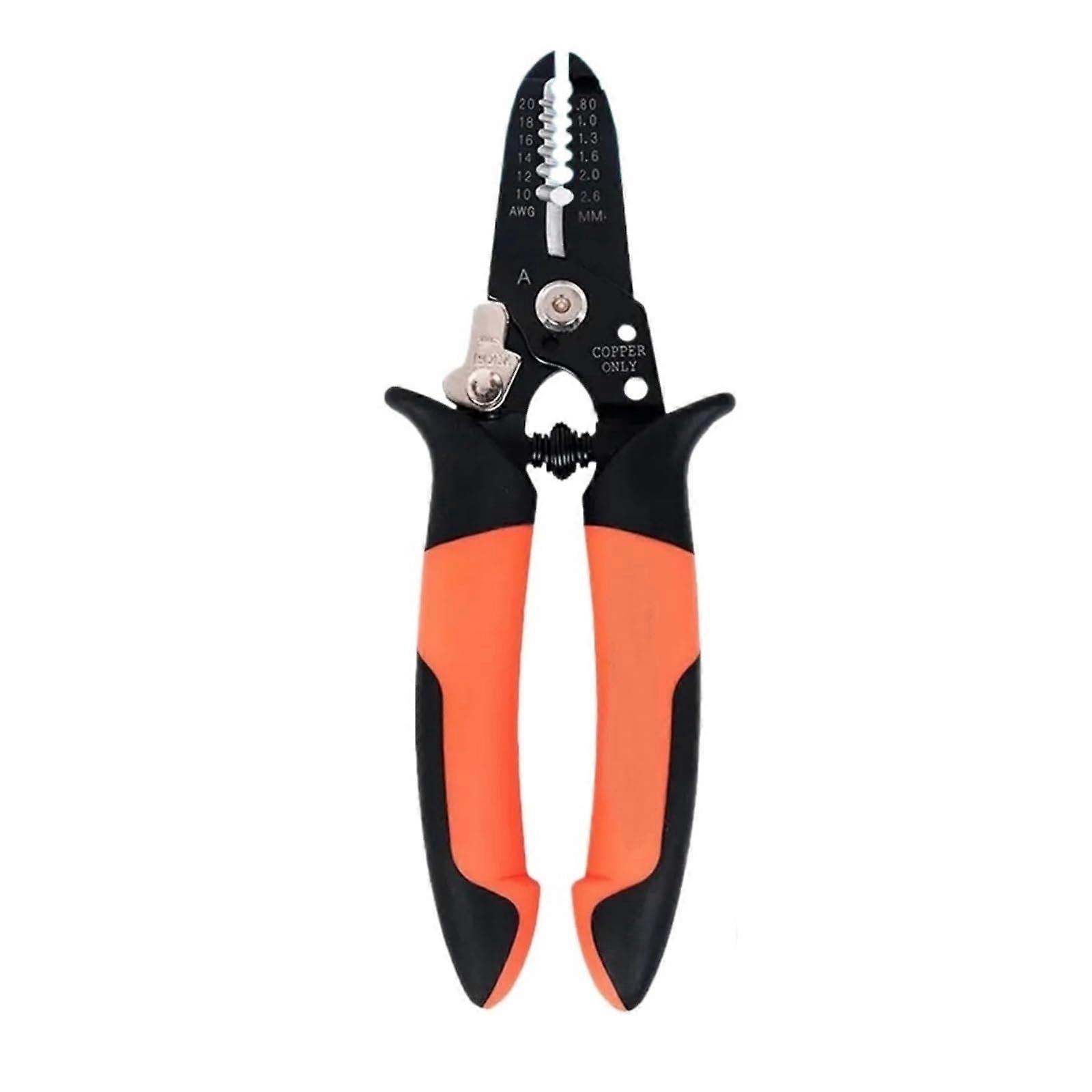 RHAIYAN Wire Stripper Crimping Tool Multifunctional Ring Crimper Electrical Peeling Network Cable Stripper Cutting Tool Specific Orange