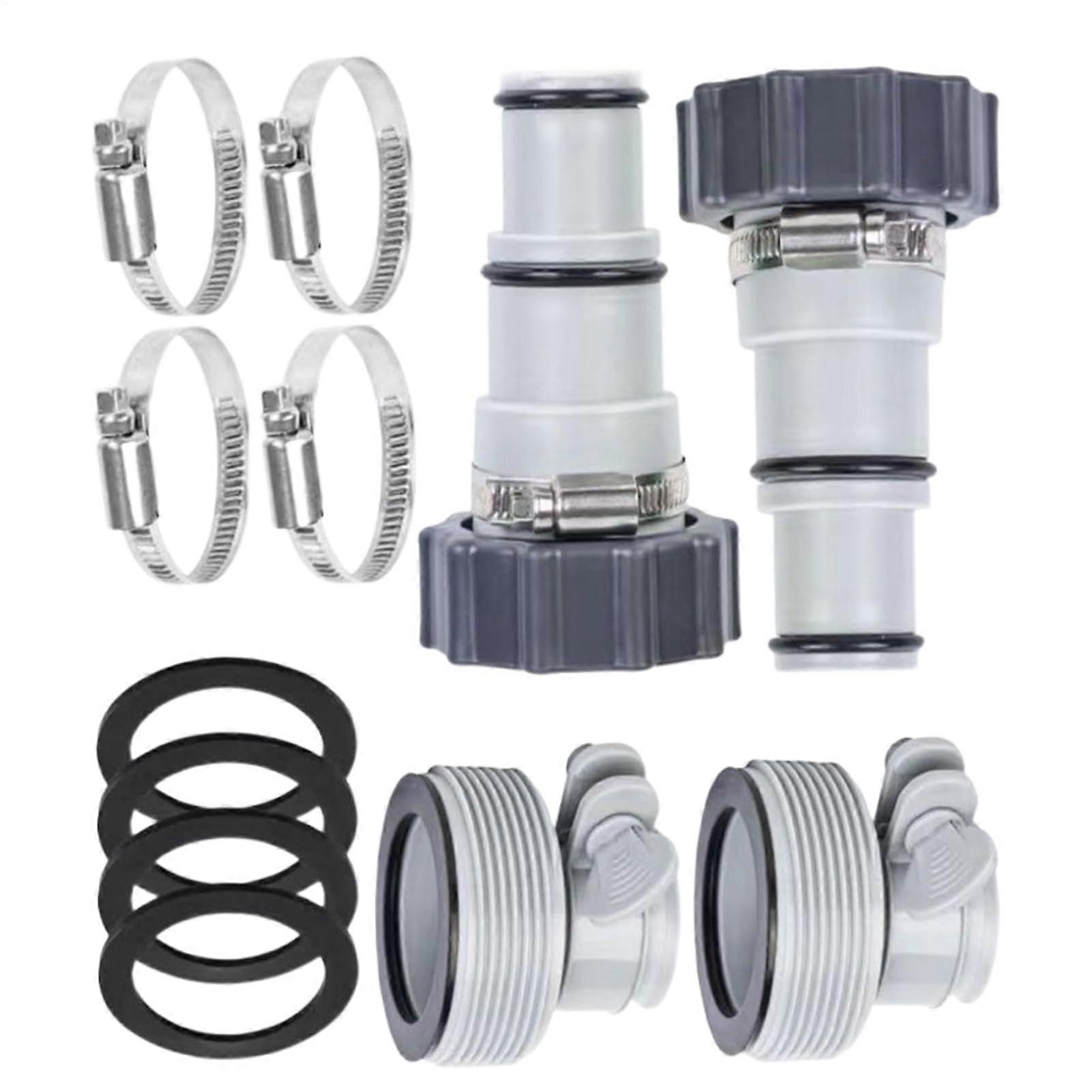 Poolschlauchadapter for Spa and Pool Filtration, 1.5-Inch Hose Connector with Clamp, Backflush Compatible Replacement Parts