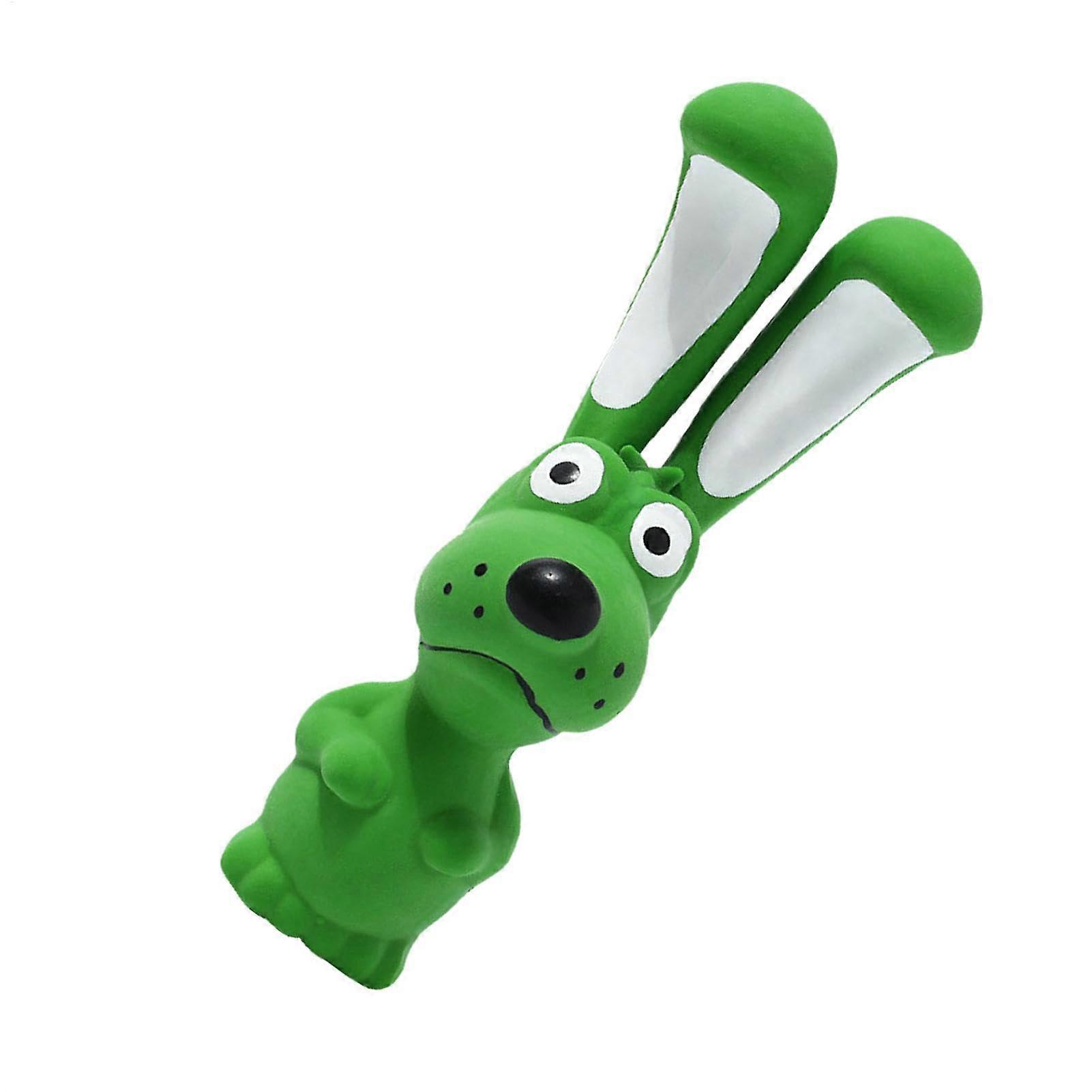 Dog Chew Toy - Hippo Squeaky Latex Chew Toys for All Breeds - Interactive Crinkle Dog Supplies in Green